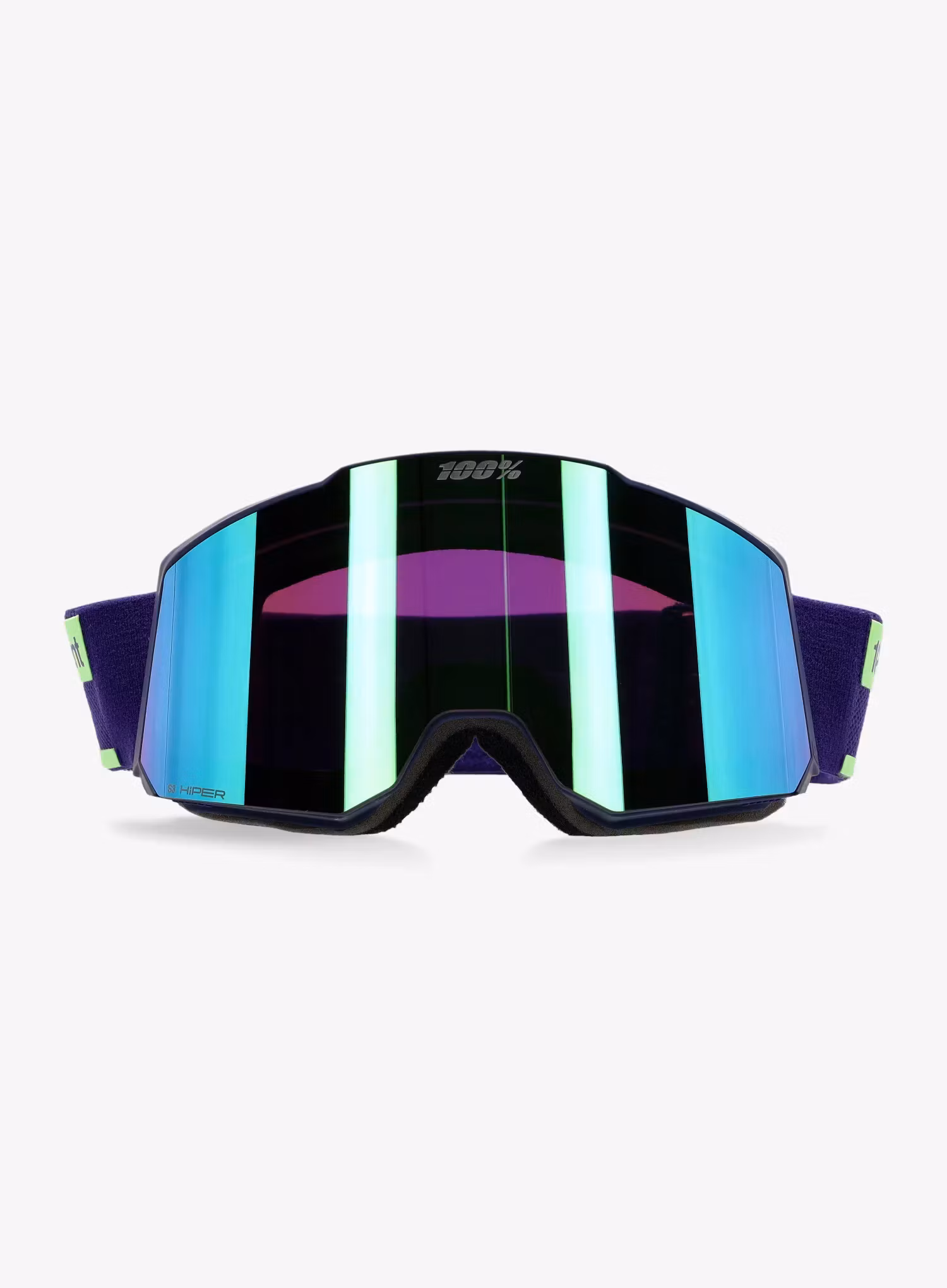 Skijaške naočale 100% Snowcraft Hiper S - eggplant/mirror green lens