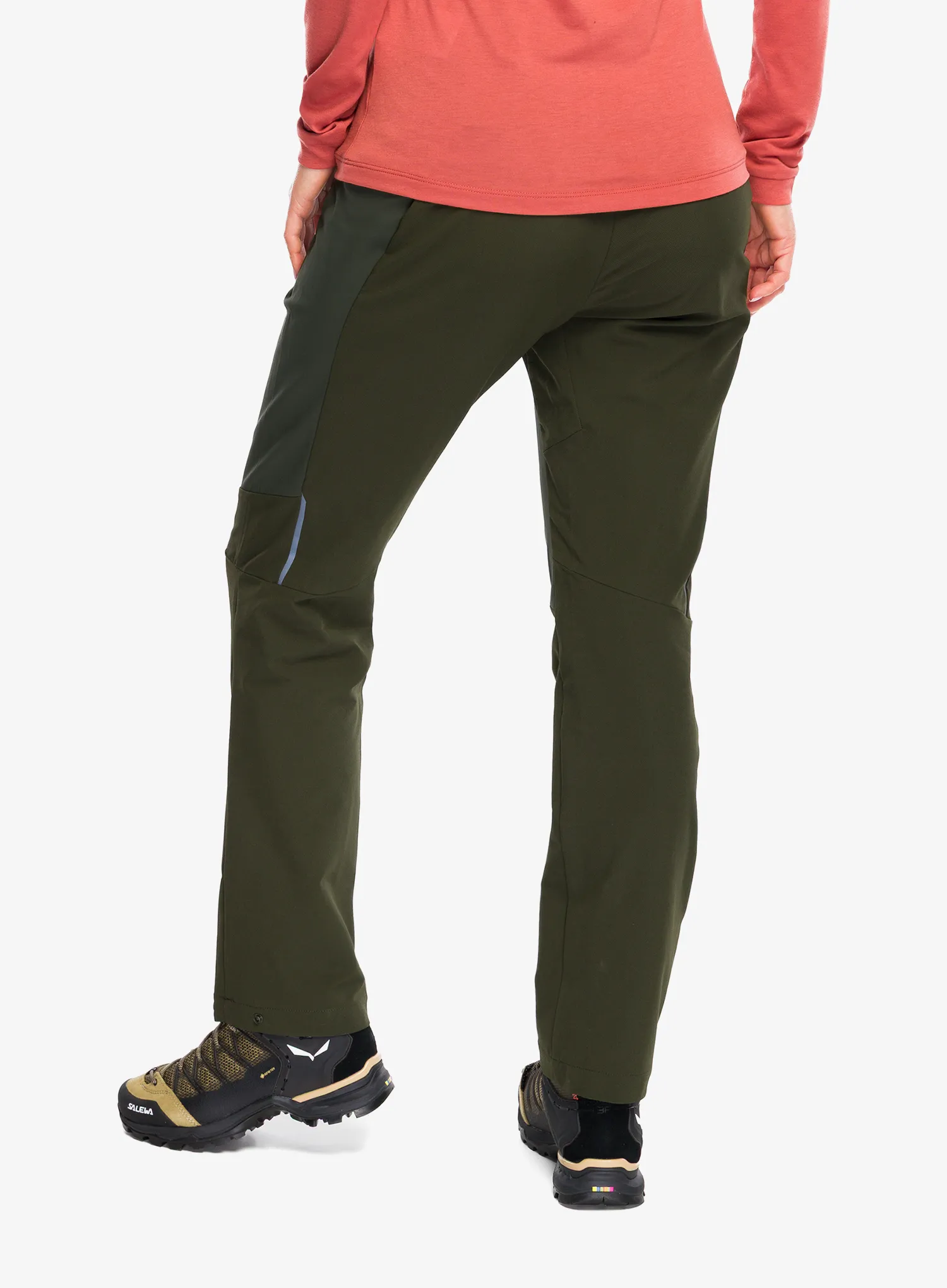 Ženske planinarske hlače Salewa Pedroc Sw Dst Wind Pant - dark olive