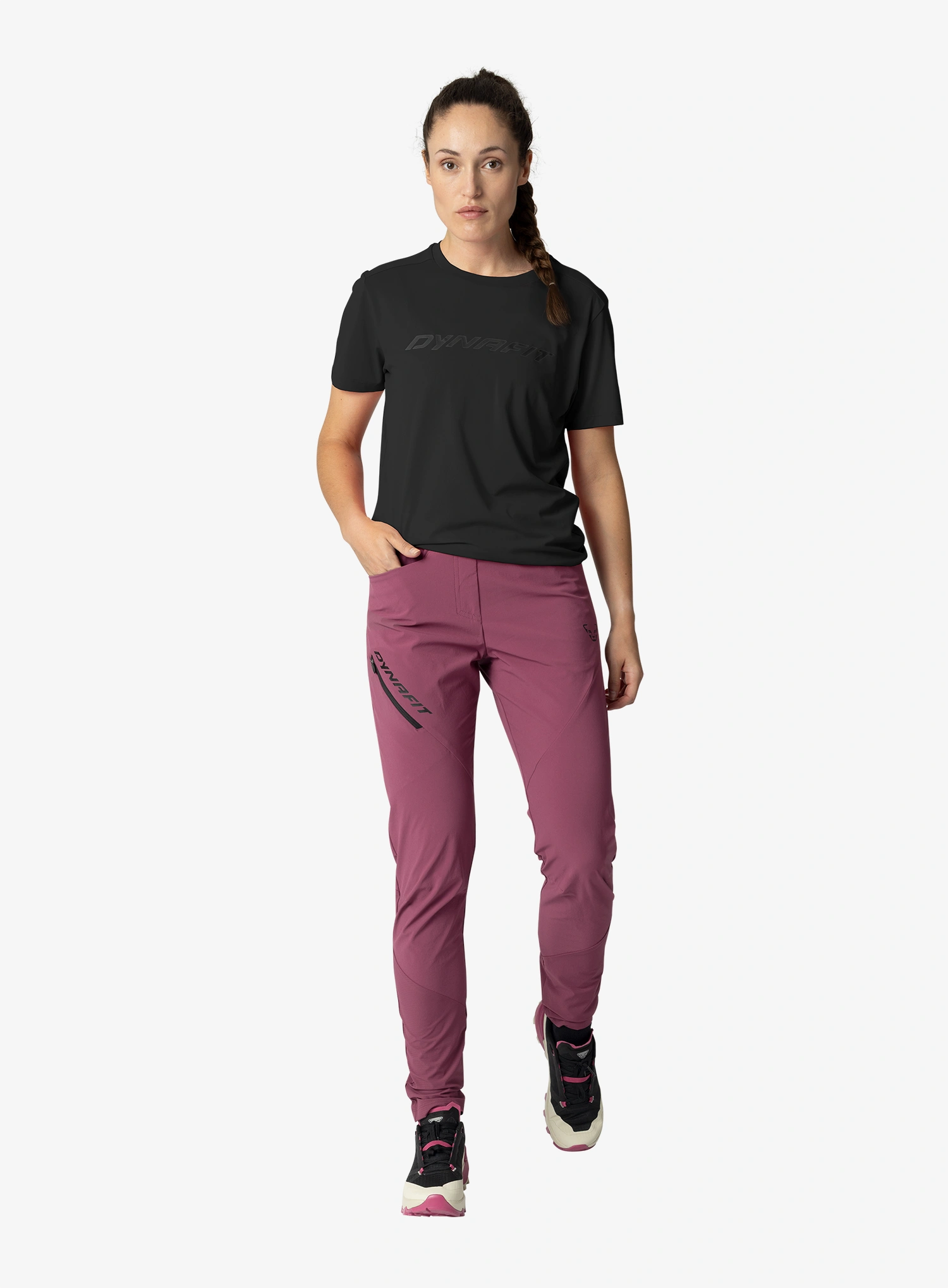 Ženske planinarske hlače Dynafit Traverse Hybrid DST Pants - amaranth
