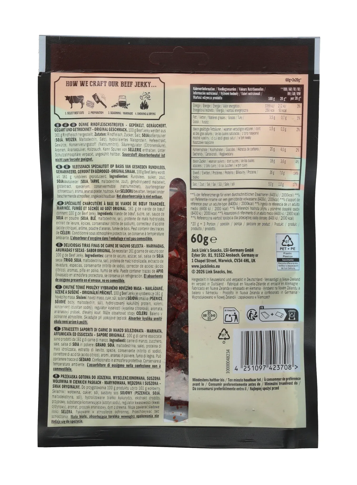 Sušena govedina Jack Link's X MrBeast Beef Jerky Original 60 g