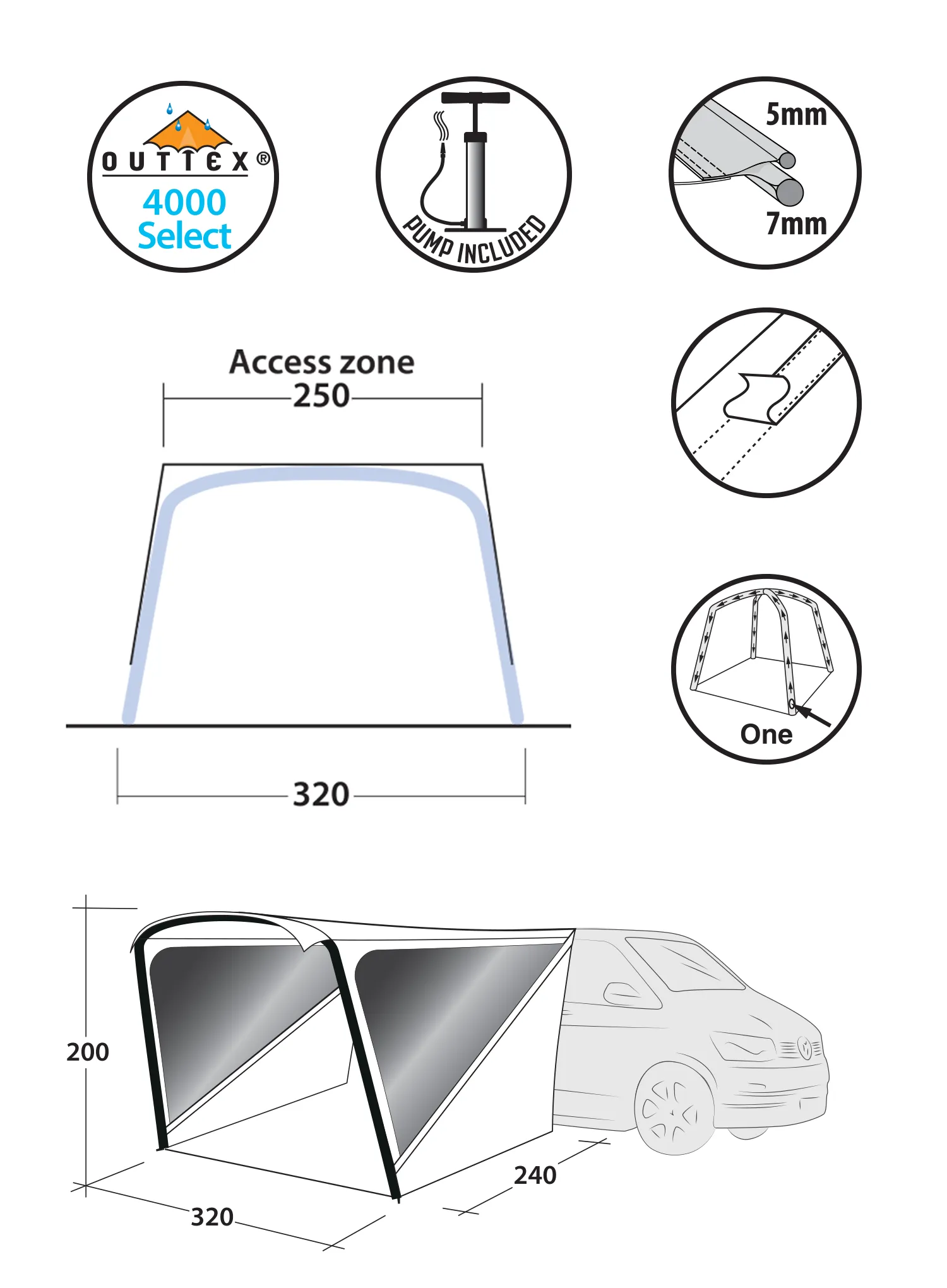 Šator za kamper Outwell Touring Shelter Air