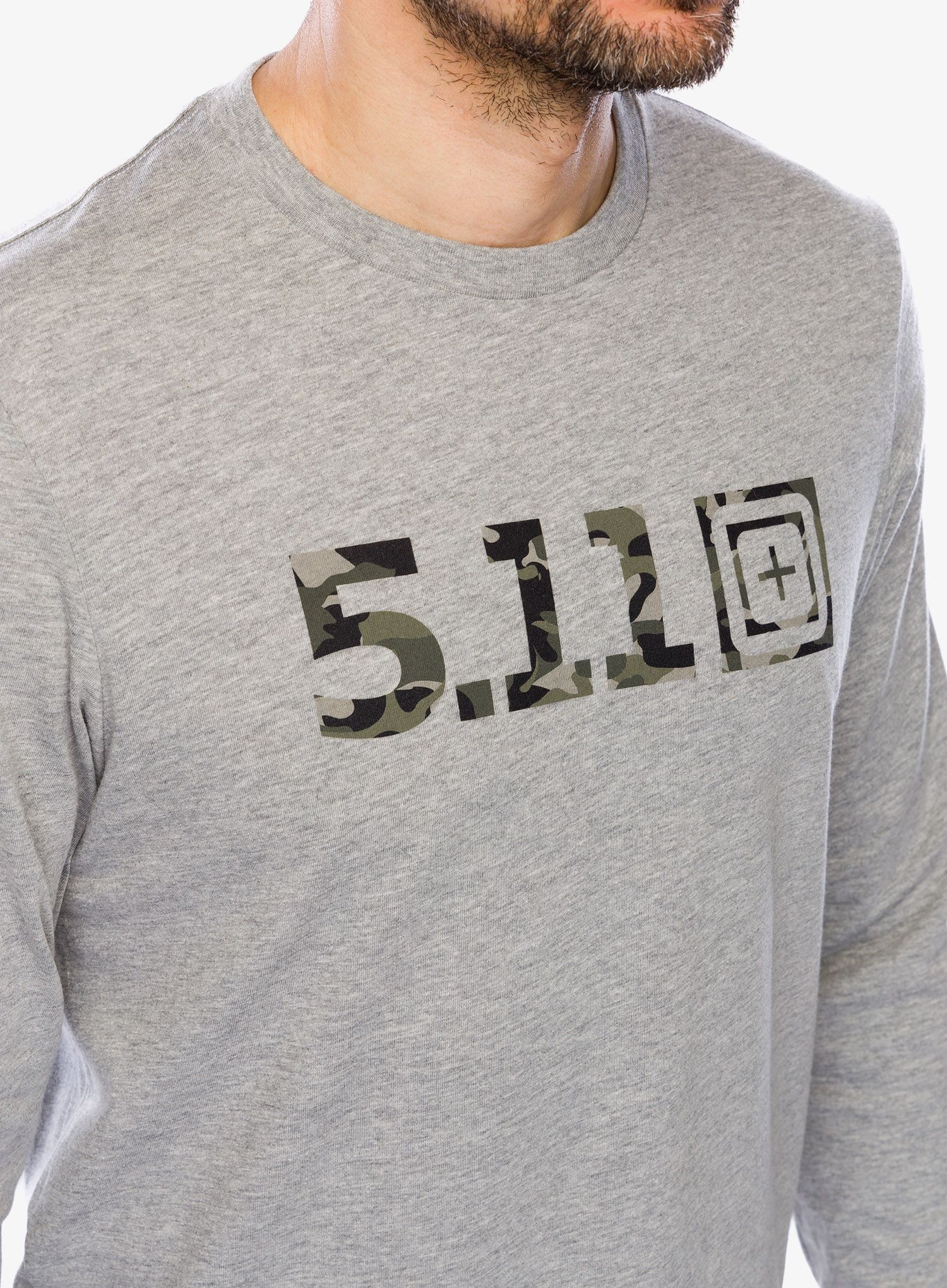Majica dugih rukava 5.11 Camo Logo Fill L/S Tee - heather grey
