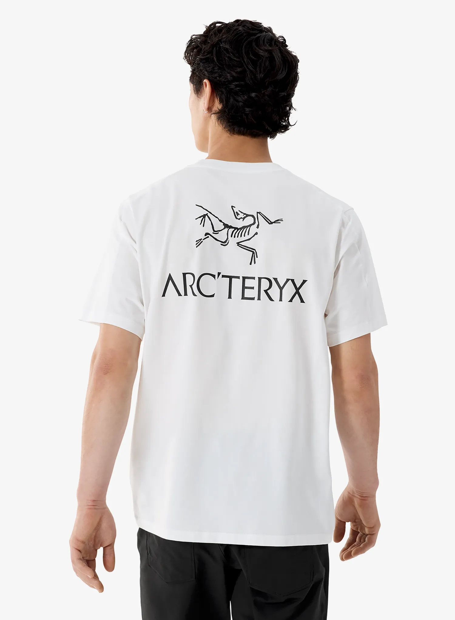 Pamučna majica Arcteryx Kragg SL Cotton Bird Word SS - white light/black