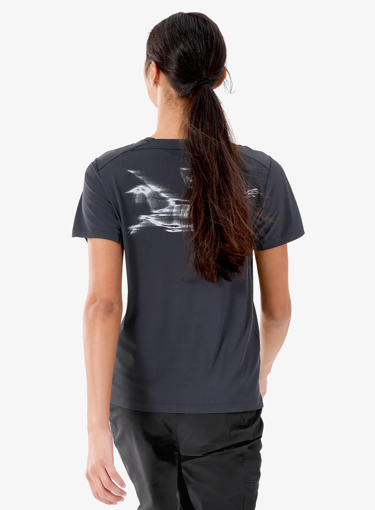 Ženska majica s tiskom Arcteryx Sunna Speed Bird Crew SS - black