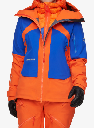Ženska perjana jakna Mammut Eiger Nordwand Light Down IN Hooded Jacket - eiger orng/blue