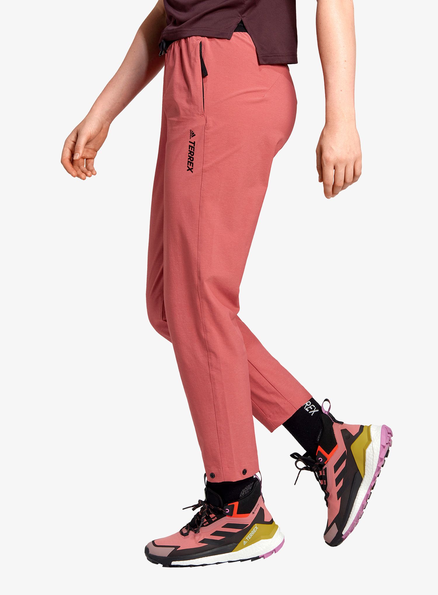 Ženske planinarske hlače adidas TERREX Liteflex Hiking Tracksuit Bottoms - wonder red