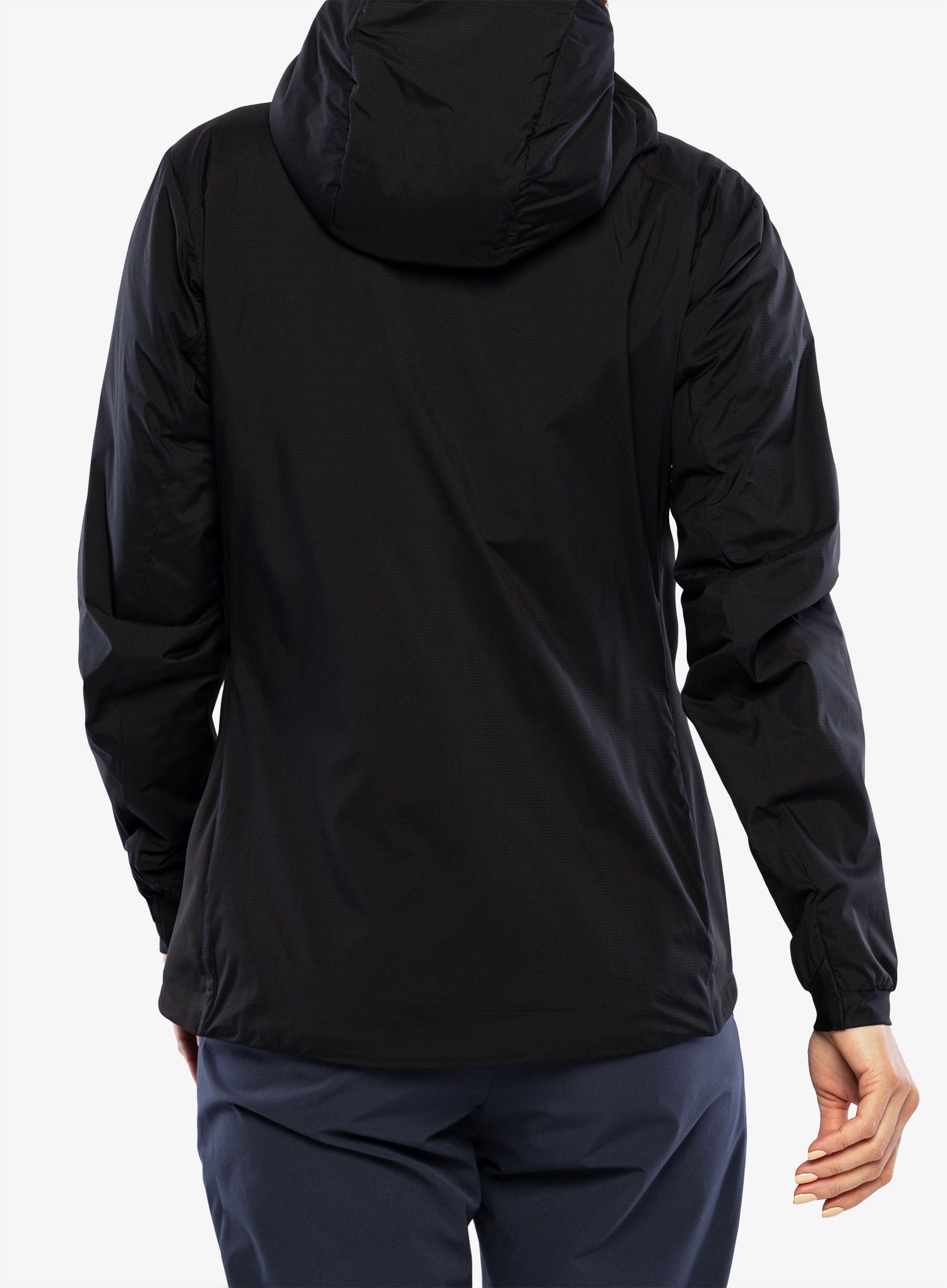 Jakna s postavom ženska Arcteryx Atom Hoody - black