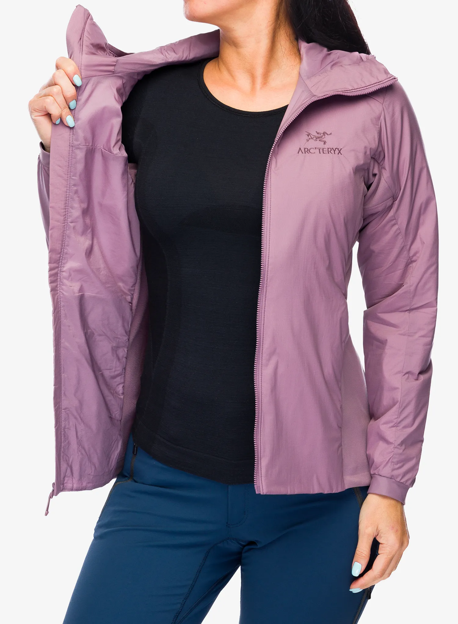 Jakna s postavom ženska Arcteryx Atom Hoody - interstellar