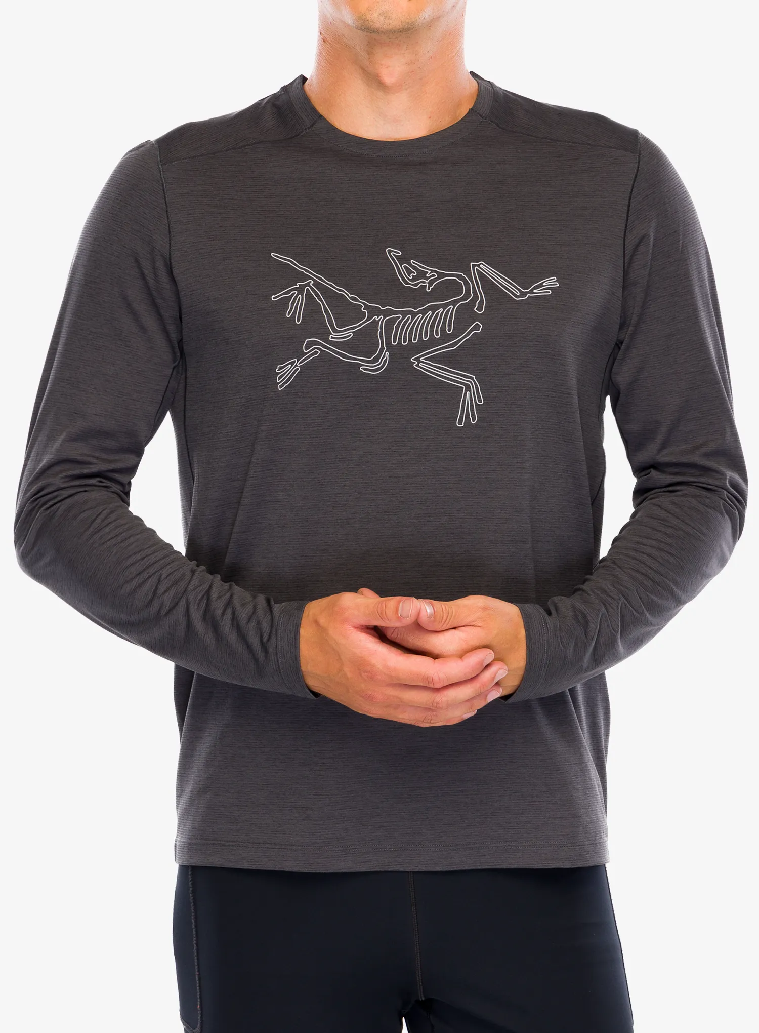Dukserica za trčanje Arcteryx Cormac Logo LS - black heather/solitude