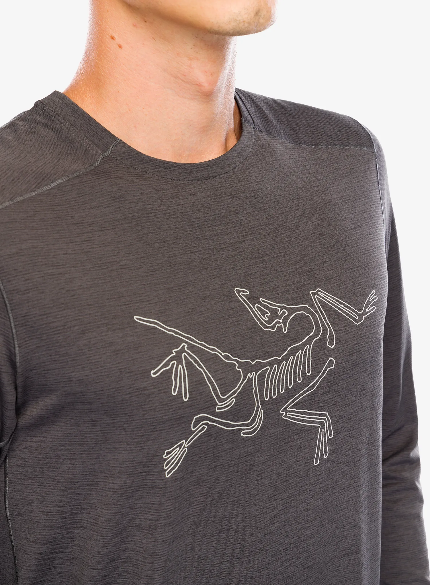 Dukserica za trčanje Arcteryx Cormac Logo LS - black heather/solitude