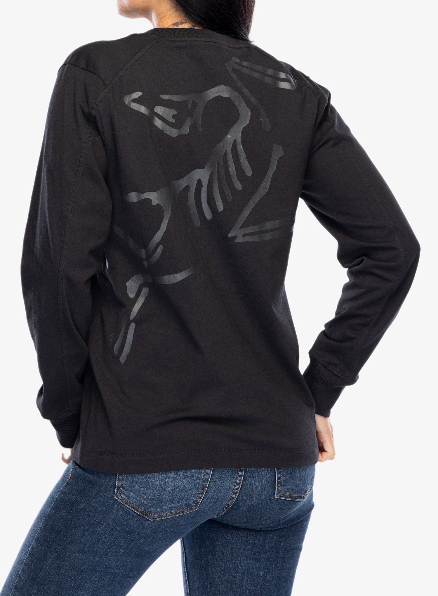 Ženska dukserica Arcteryx Kragg Cotton Bird Crew LS - black/black