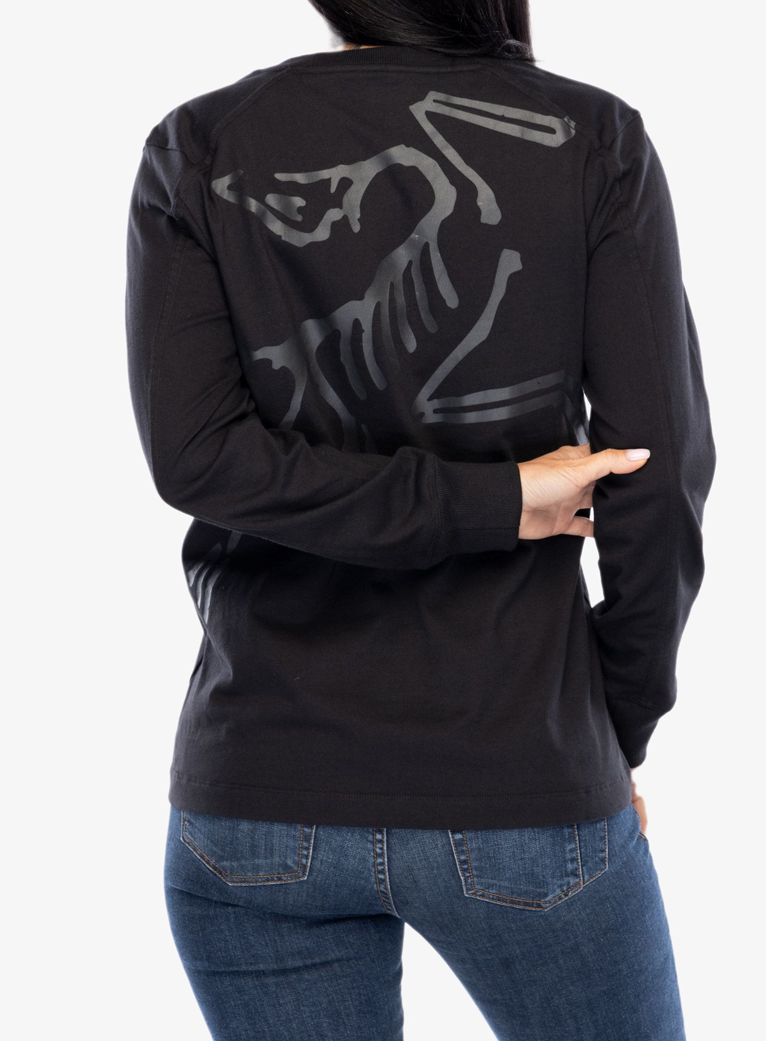 Ženska dukserica Arcteryx Kragg Cotton Bird Crew LS - black/black