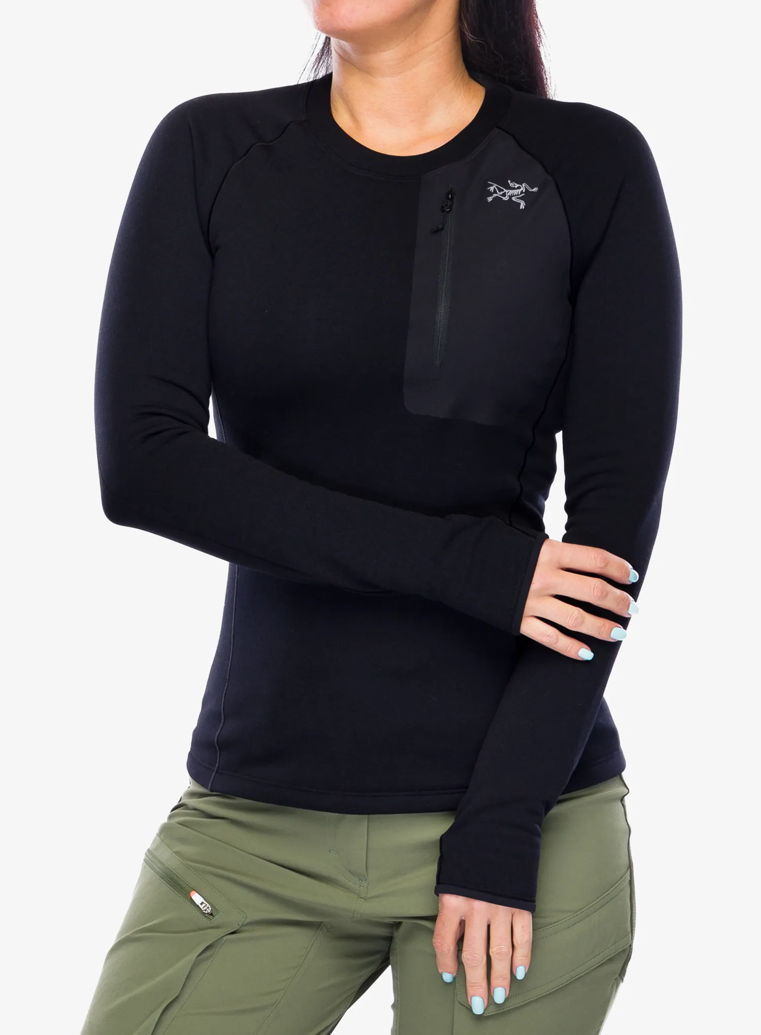 Ženska termoaktivna dukserica Arcteryx Kyanite Baselayer Crew Neck - black