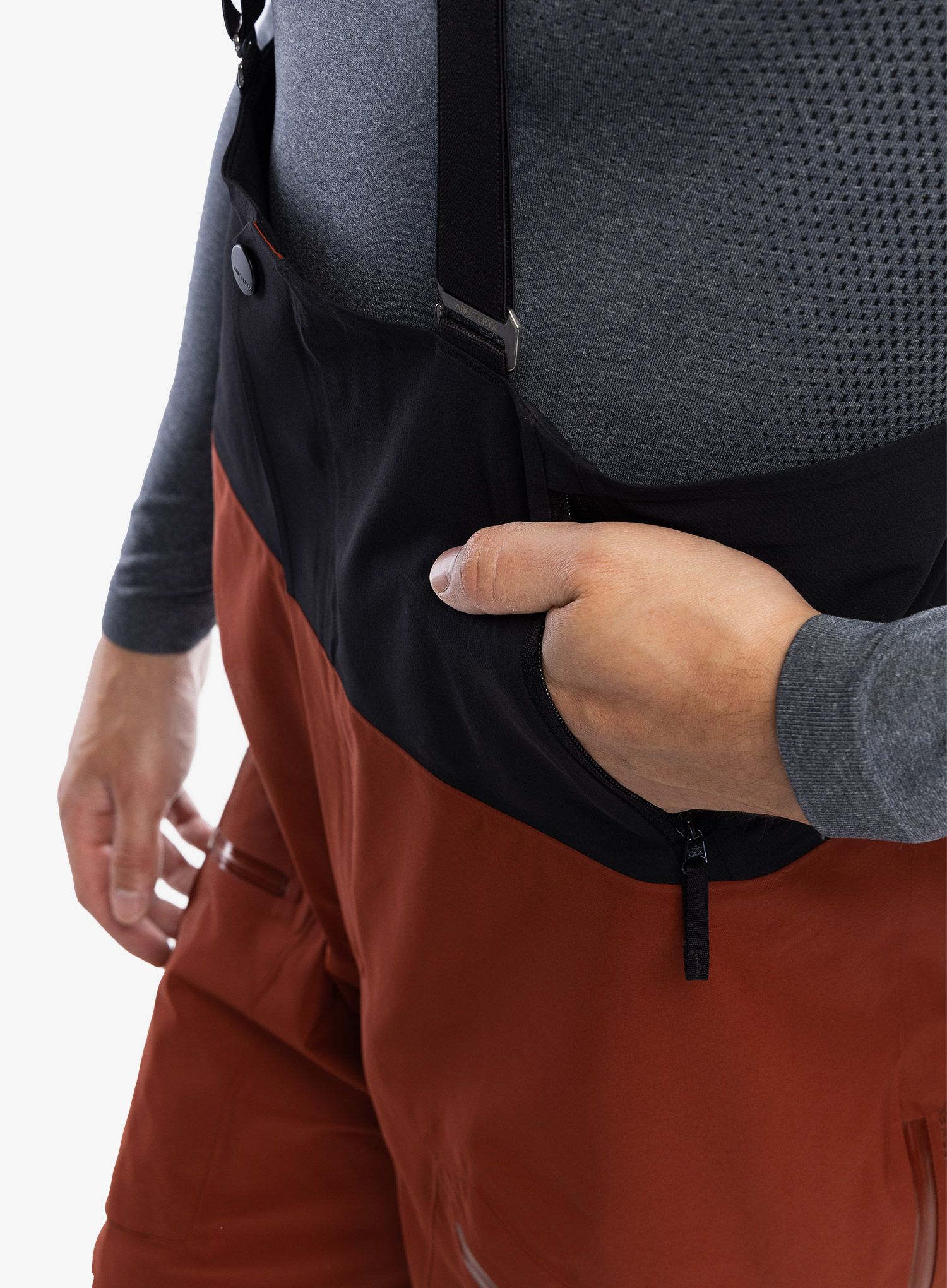 Hlače za turno skijanje Arcteryx Rush Bib Pant - sequoia