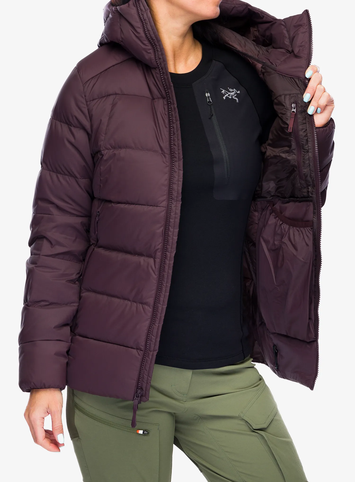 Ženska perjana jakna Arcteryx Thorium Hoody - phantasm