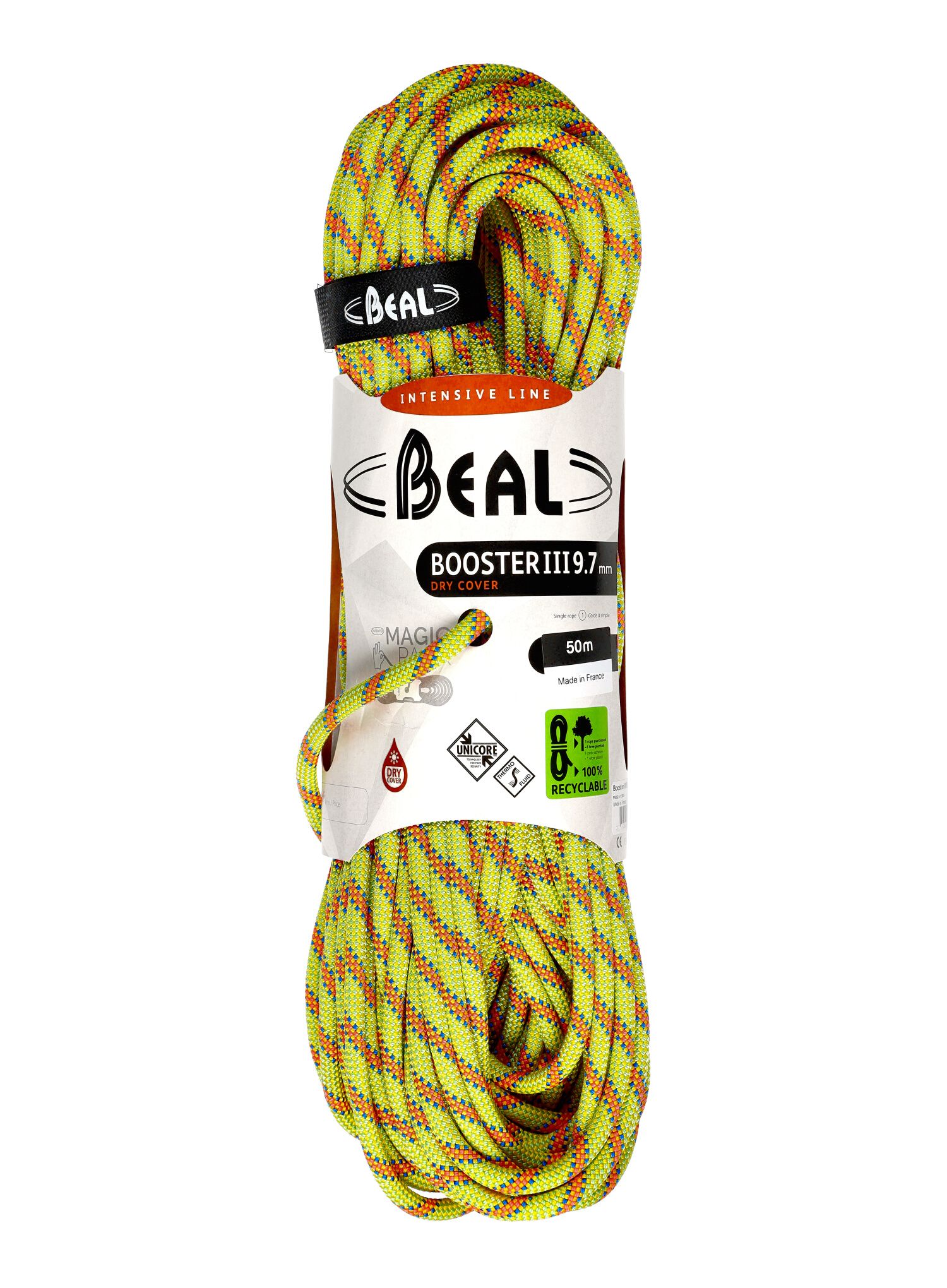 Dinamičko uže Beal Booster III 9,7 mm 50 m Unicore Dry Cover - anis