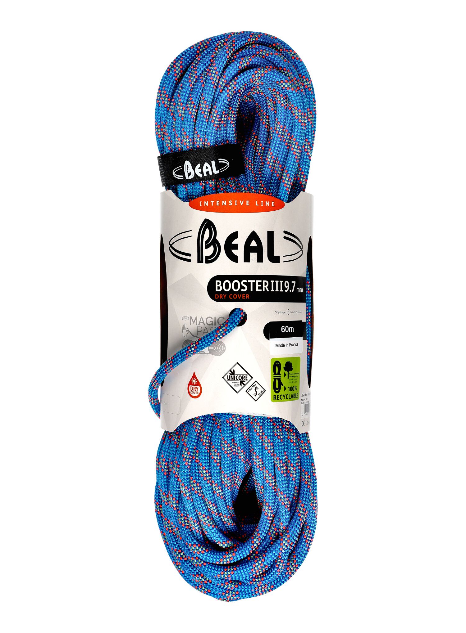 Uže za penjanje Beal Booster III 9,7 mm 60 m Unicore Dry Cover - blue