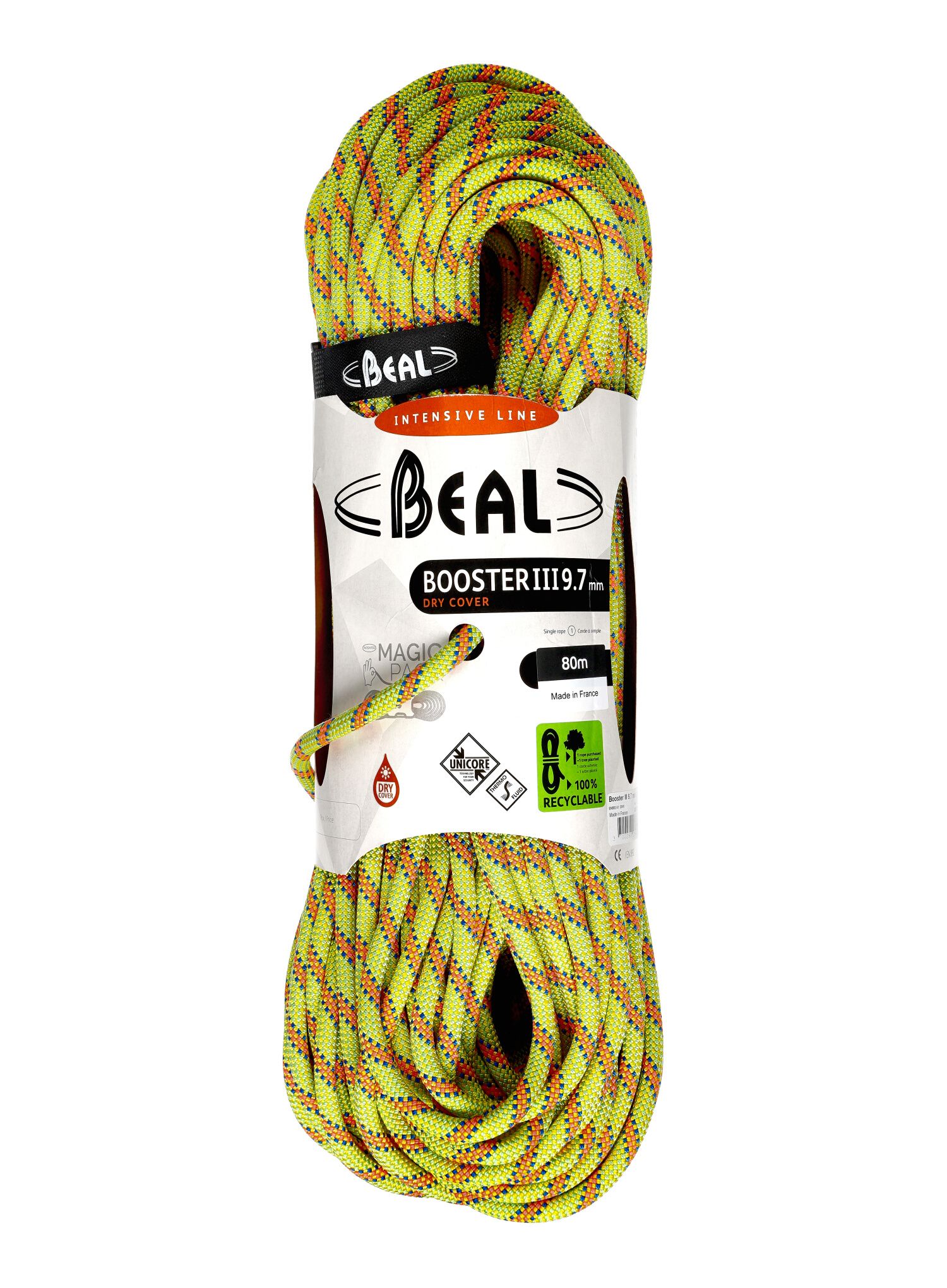 Dinamičko uže Beal Booster III 9,7 mm 80 m Unicore Dry Cover - anis