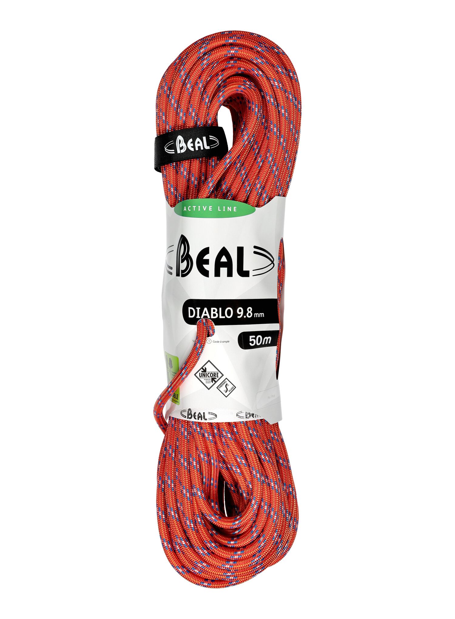 Uže za penjanje Beal Diablo 9,8 mm 50 m Unicore - red