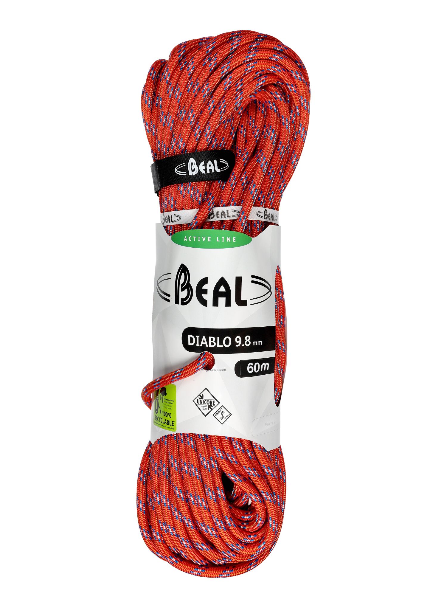 Uže za penjanje Beal Diablo 9,8 mm 60 m Unicore - red