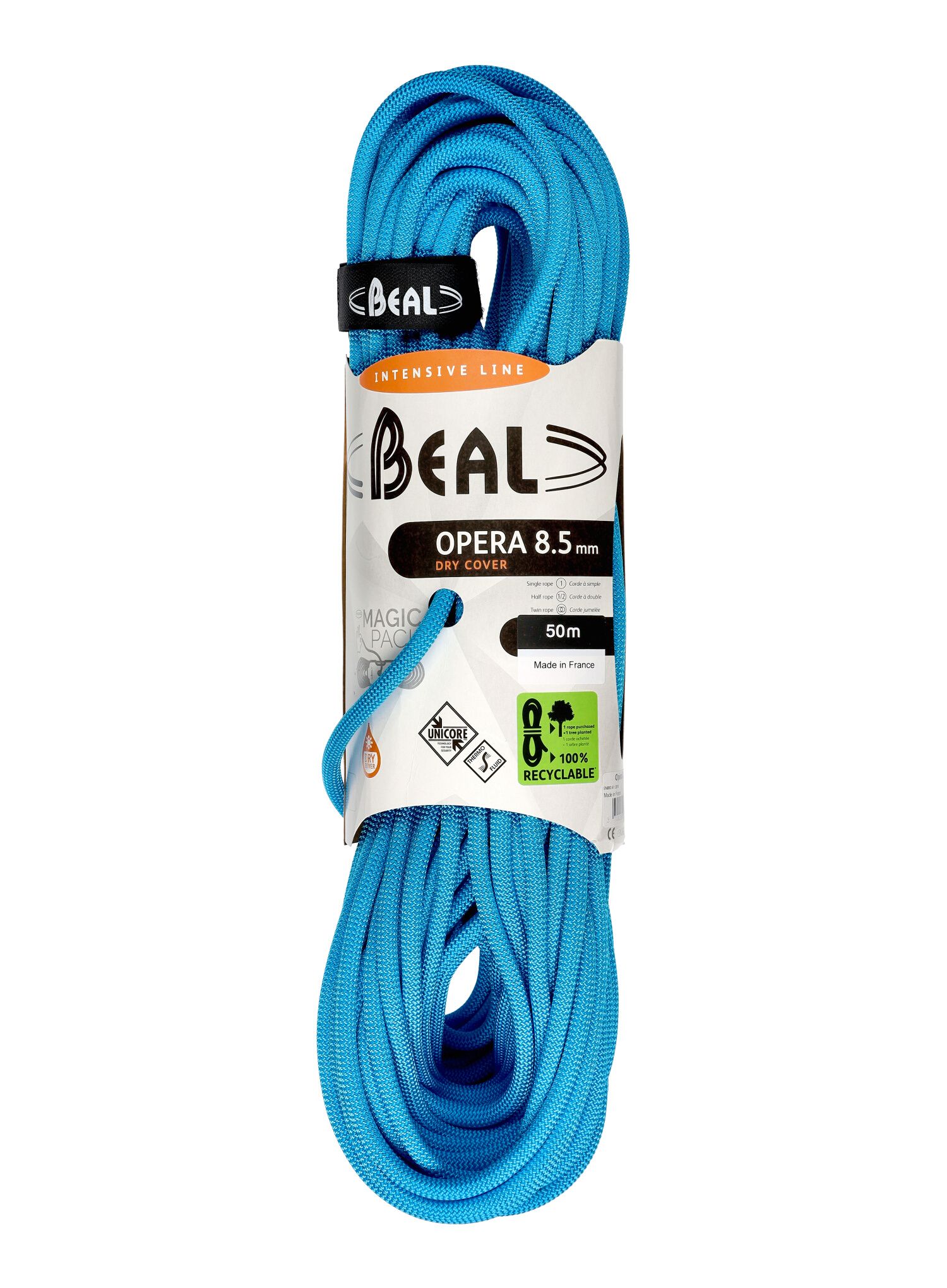 Dinamičko uže Beal Opera 8,5 mm 50 m Unicore Dry Cover - blue
