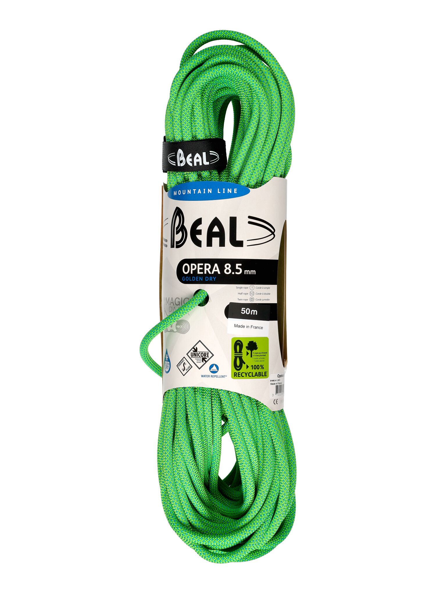 Dinamičko uže Beal Opera 8,5 mm 50 m Unicore Golden Dry - green