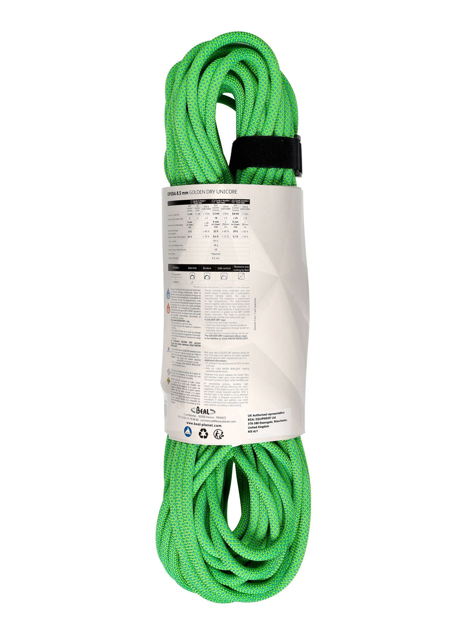 Dinamičko uže Beal Opera 8,5 mm 50 m Unicore Golden Dry - green
