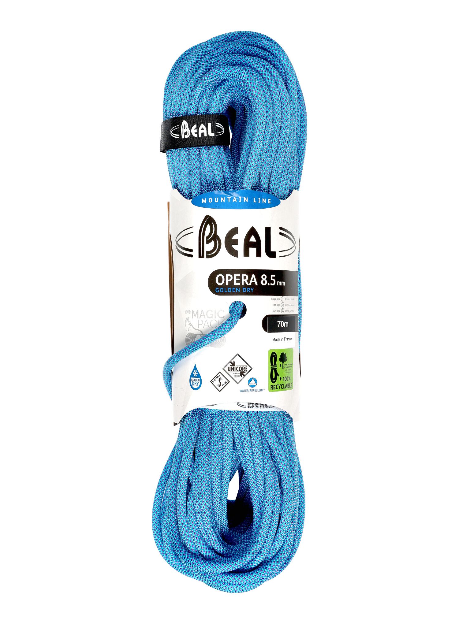 Dinamičko uže Beal Opera 8,5 mm 70 m Unicore Golden Dry - blue