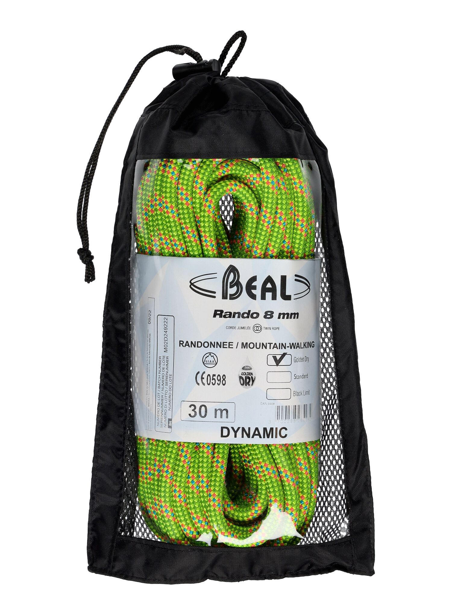 Ledenjačko uže Beal Rando 8 mm 30 m Golden Dry - yellow