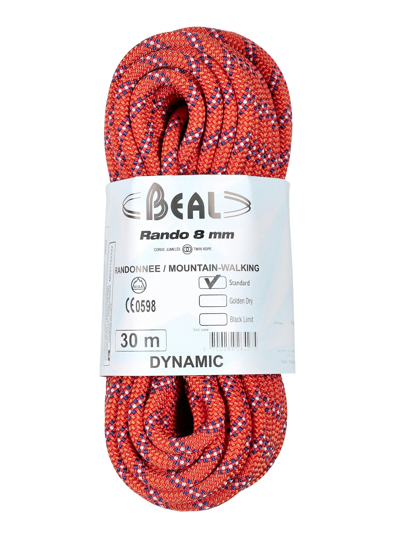 Uže za planinarenje Beal Rando 8 mm 30 m - orange