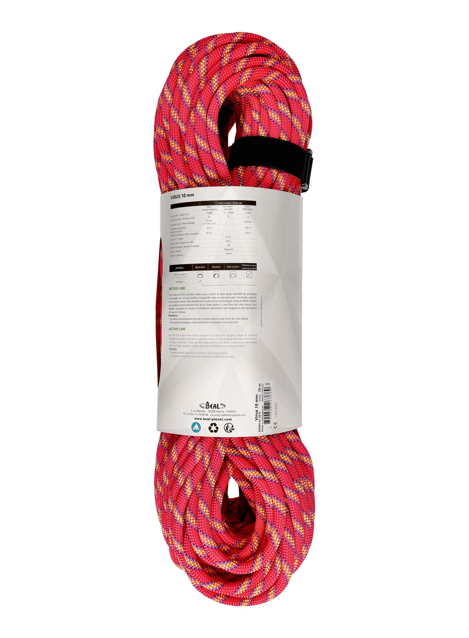 Dinamičko uže Beal Virus 10 mm 70 m - pink