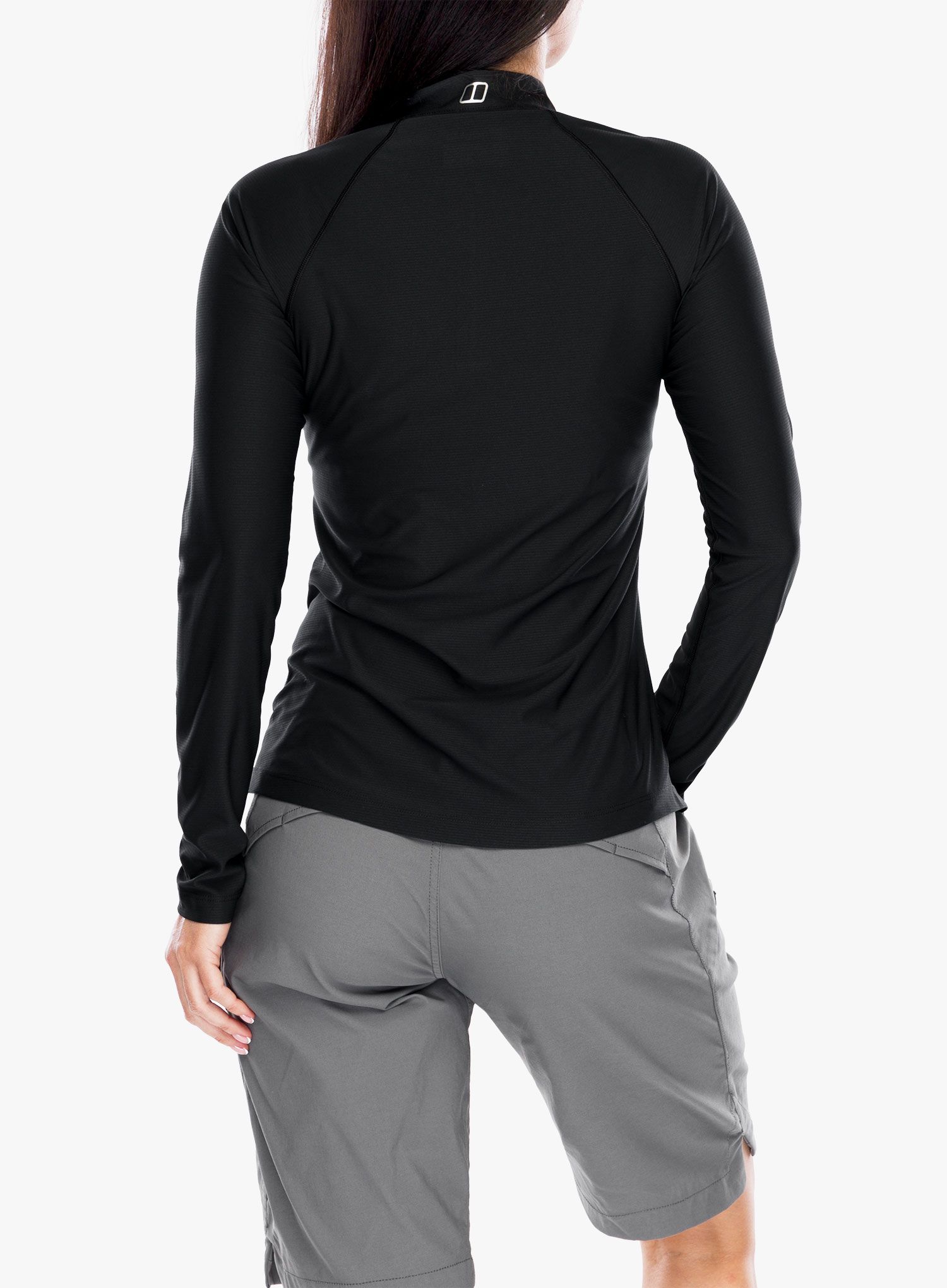 Ženska trekking dukserica Berghaus 24/7 Tech Tee LS HZ - black/black