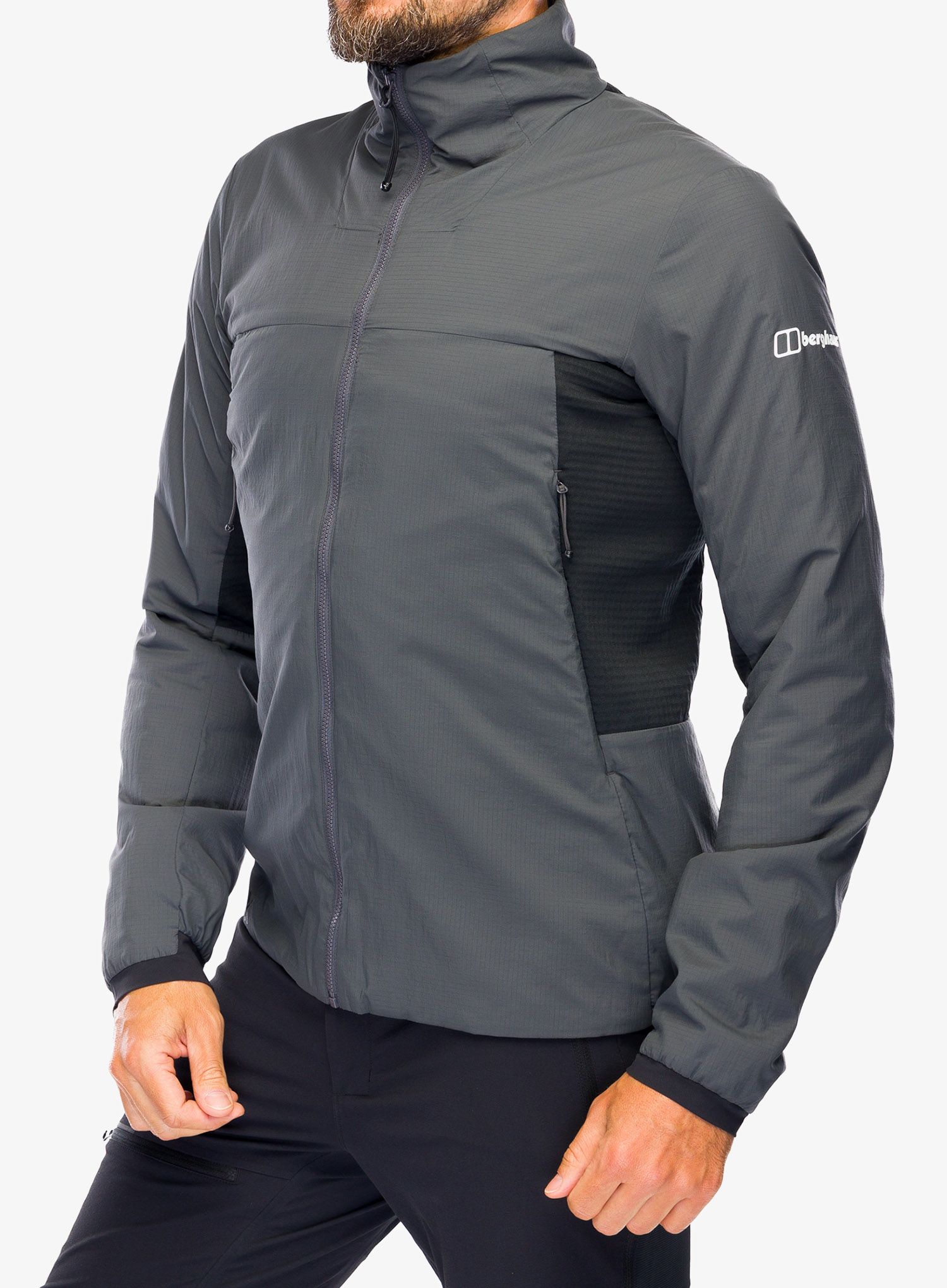 Jakna od flisa Berghaus MTN Guide MW Hybrid Jacket - grey pinstripe/jet black