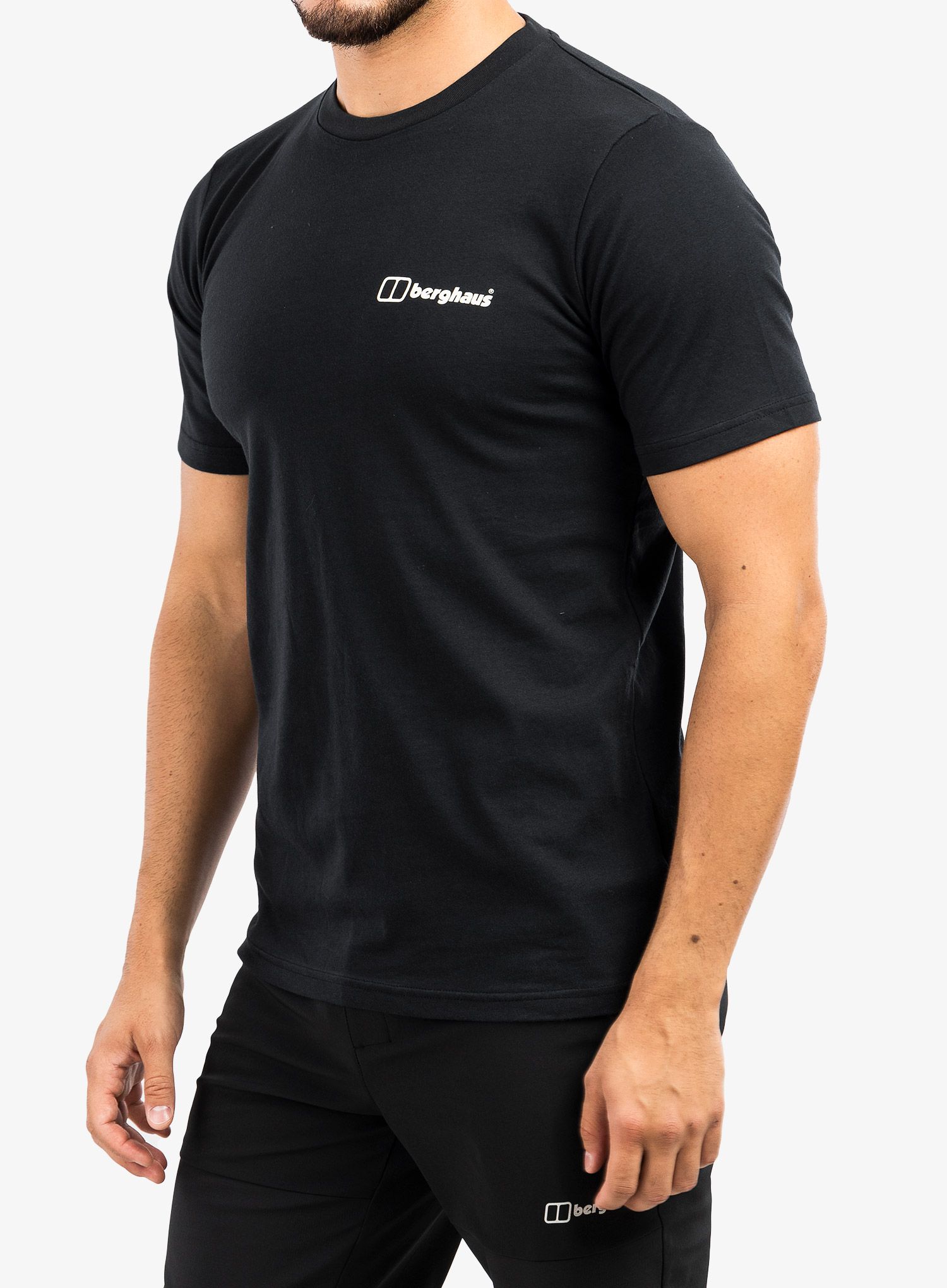 Majica s tiskom Berghaus Mont Blanc MTN SS Tee - am black/black
