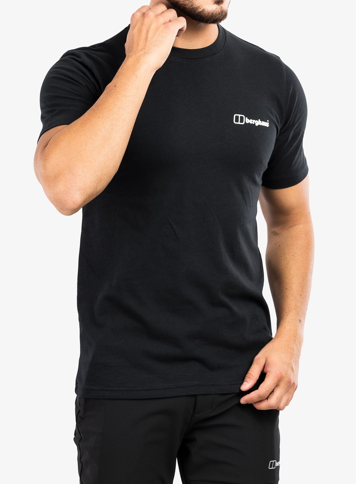 Majica s tiskom Berghaus Mont Blanc MTN SS Tee - am black/black