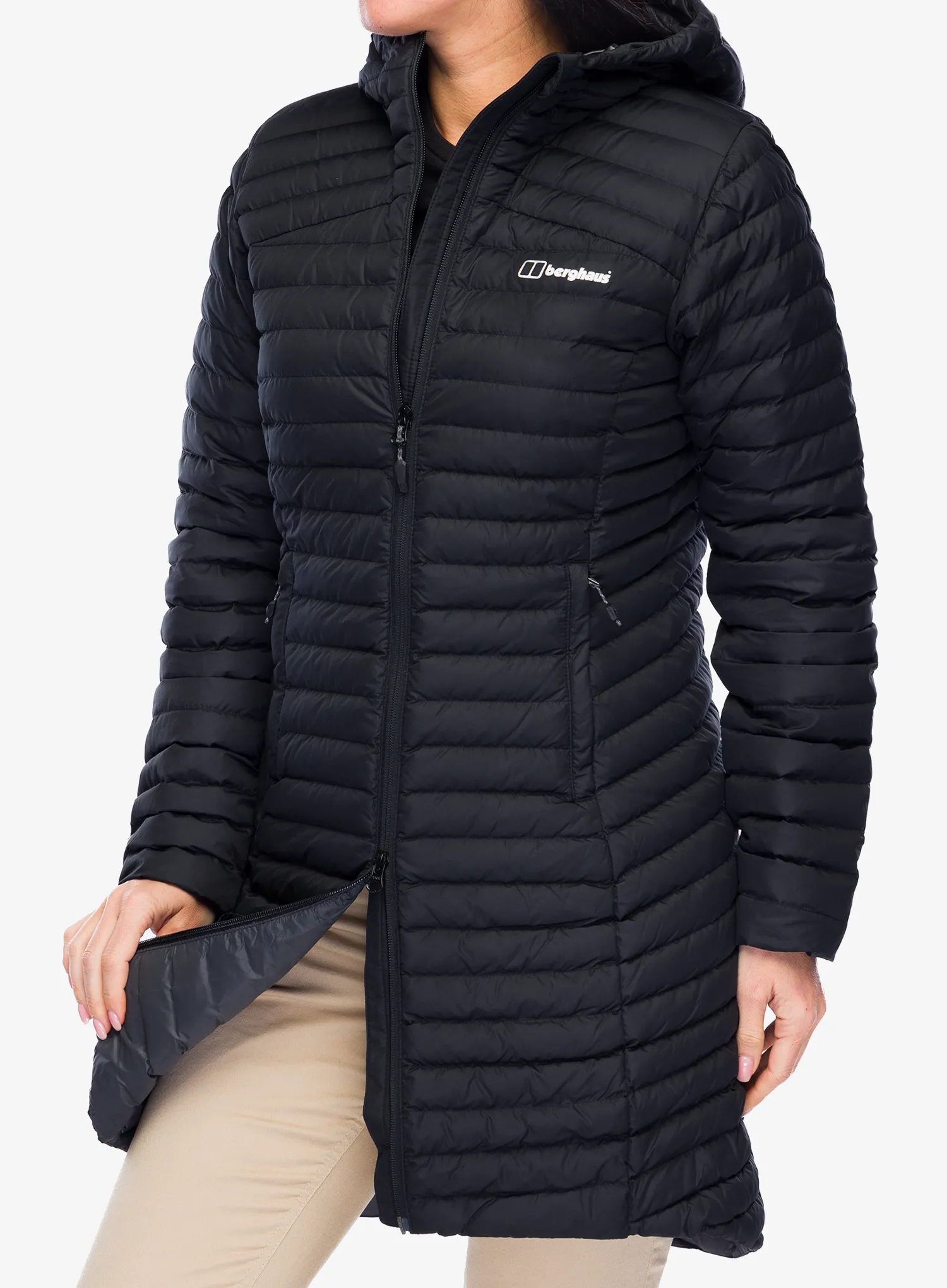 Ženski kaput Berghaus Nula Micro Long Jacket - black/black