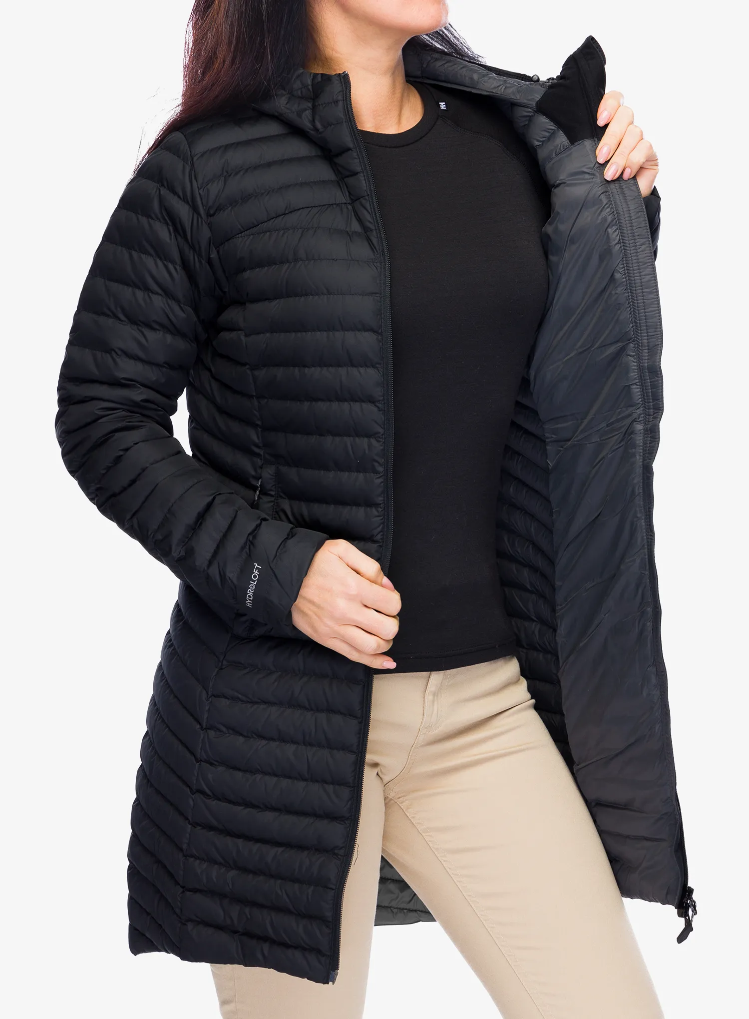 Ženski kaput Berghaus Nula Micro Long Jacket - black/black