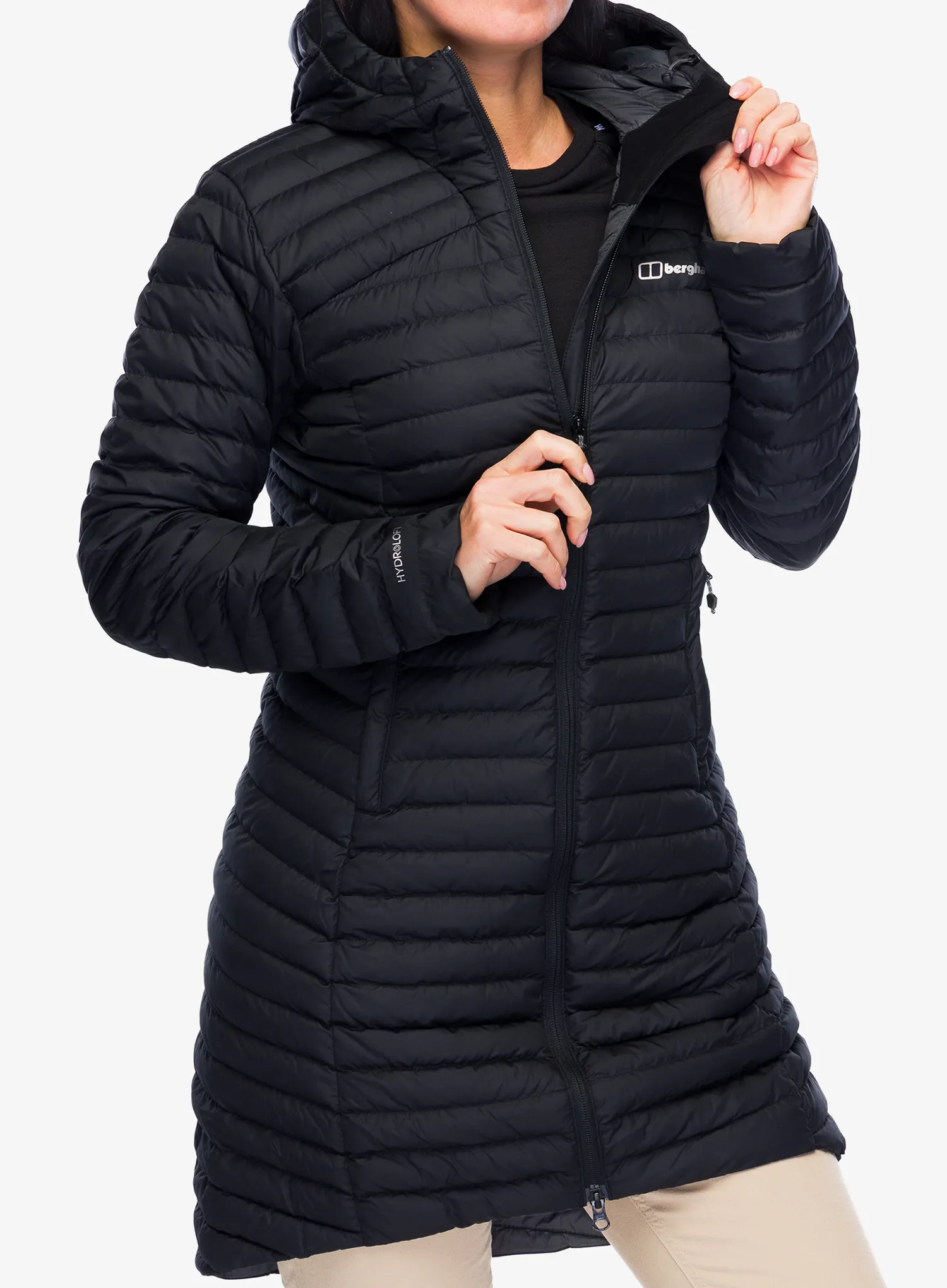 Ženski kaput Berghaus Nula Micro Long Jacket - black/black