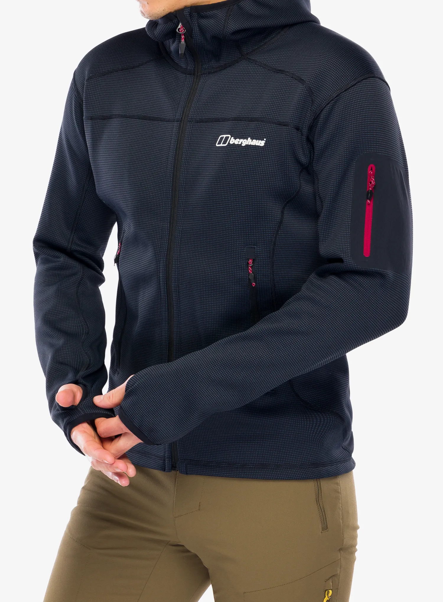 Jakna od flisa Berghaus Pravitale MTN 2.0 Hooded Jacket - carbon/black