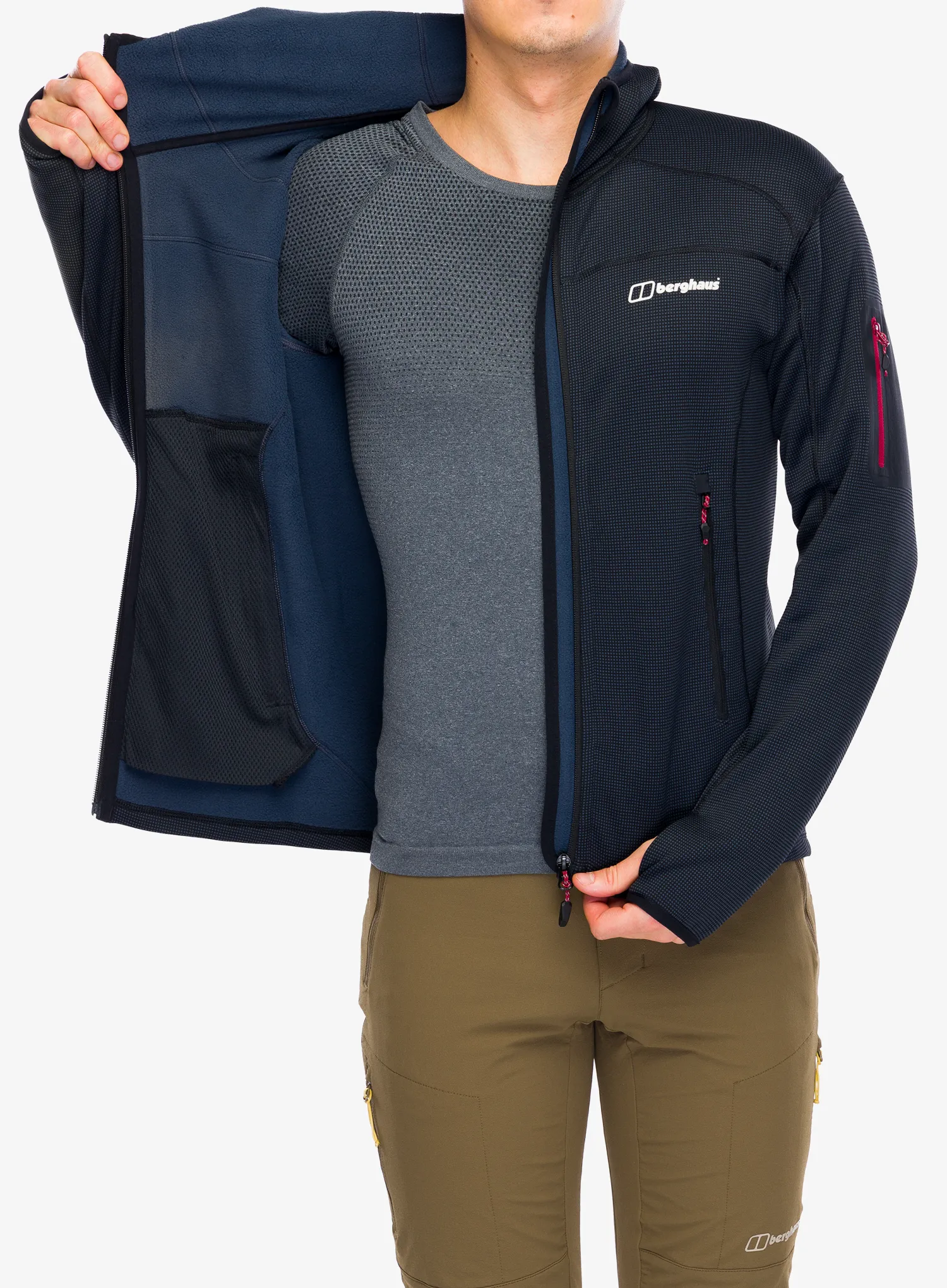 Jakna od flisa Berghaus Pravitale MTN 2.0 Hooded Jacket - carbon/black
