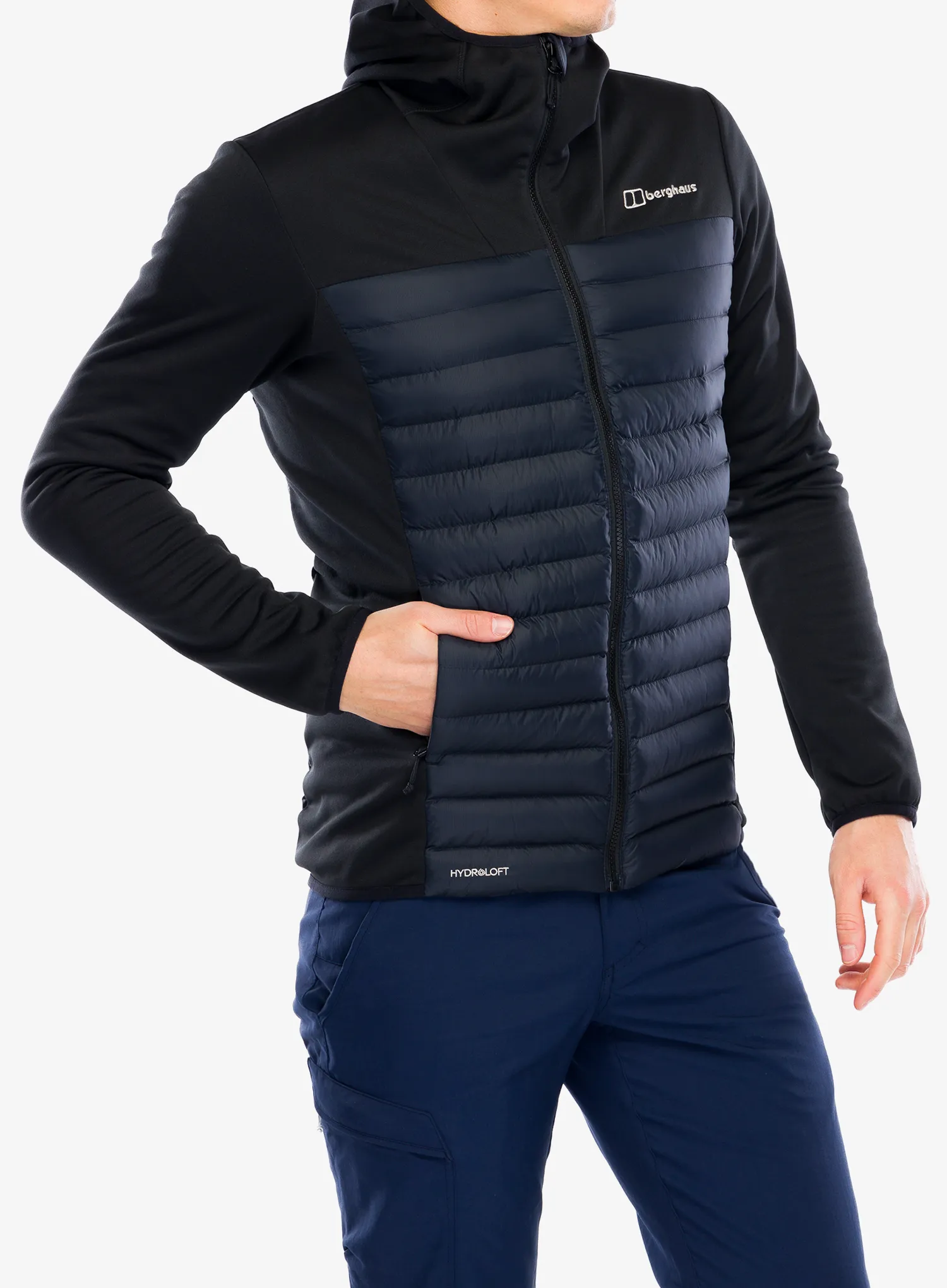 Hibridna jakna Berghaus Vaskye Hooded Hybrid Jacket - black/black