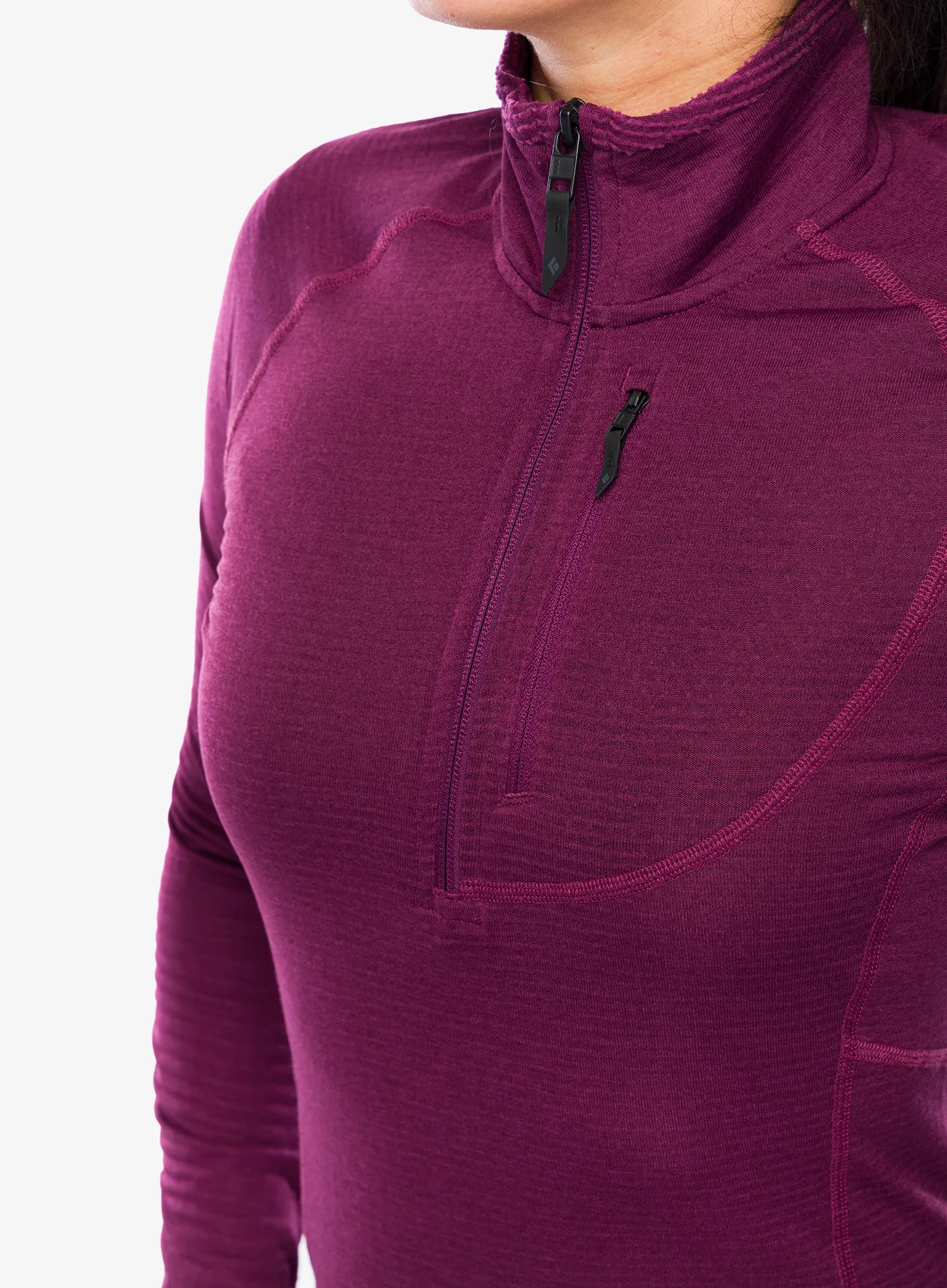 Ženska termoaktivna dukserica Black Diamond Coefficient LT Quarter Zip Pullover - blackberry