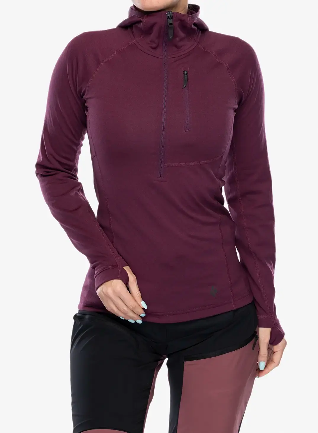 Dukserica s kapuljačom ženska Black Diamond Coefficient QZ Hoody - blackberry