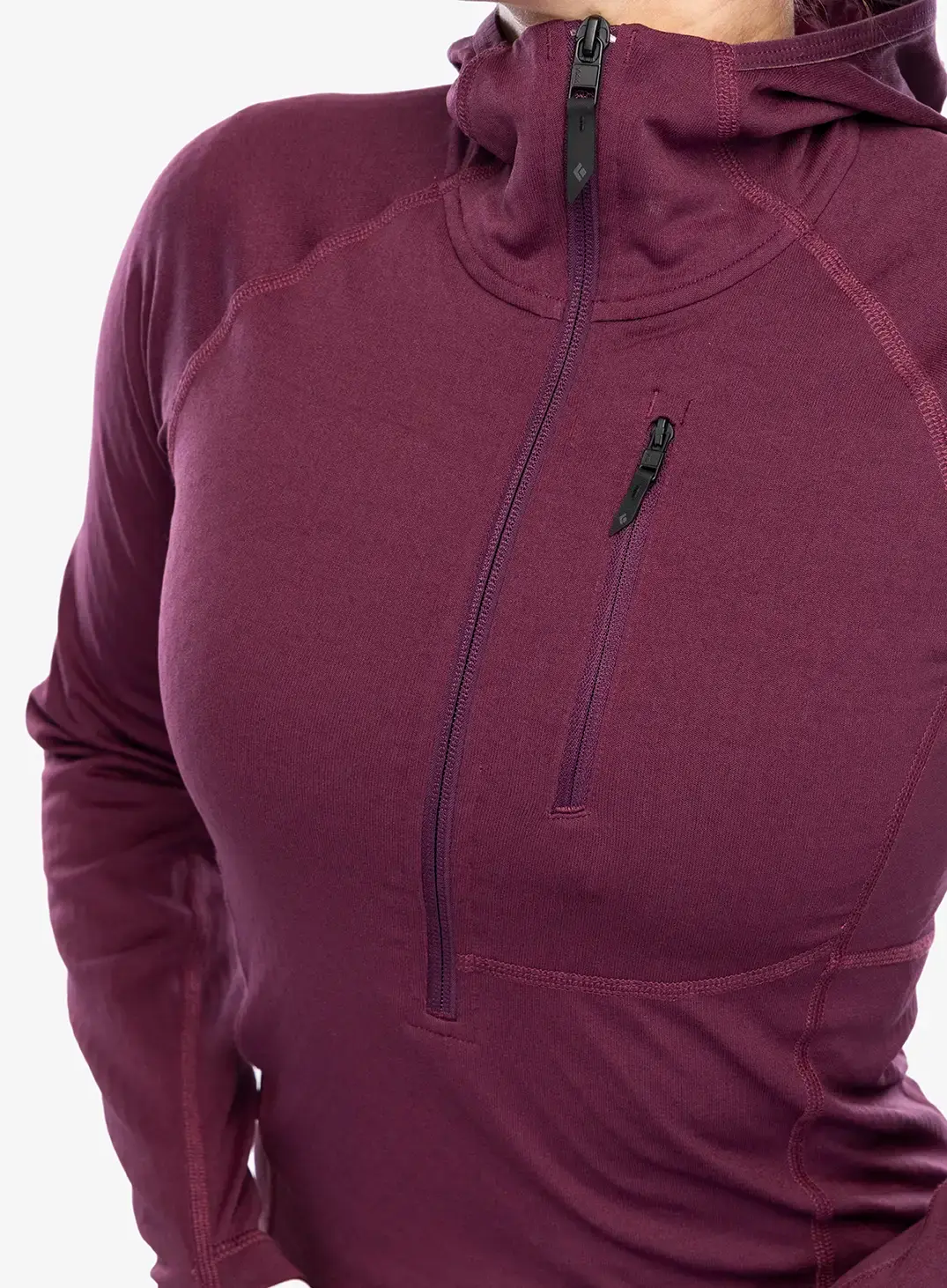 Dukserica s kapuljačom ženska Black Diamond Coefficient QZ Hoody - blackberry