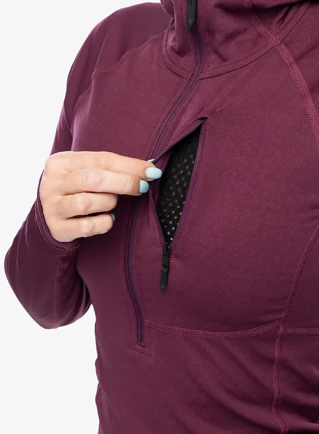 Dukserica s kapuljačom ženska Black Diamond Coefficient QZ Hoody - blackberry