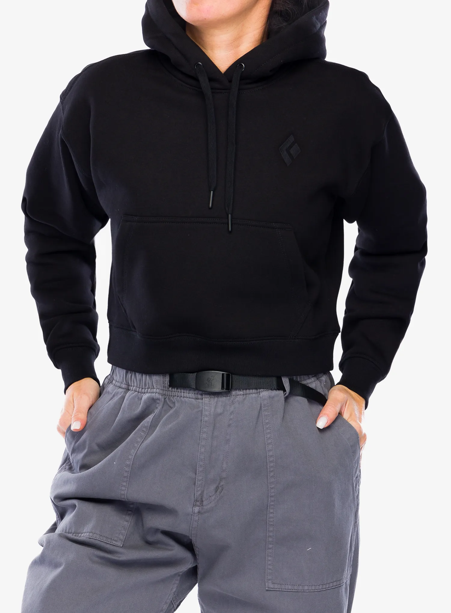Dukserica s kapuljačom ženska Black Diamond Crop Pullover Hoody - black