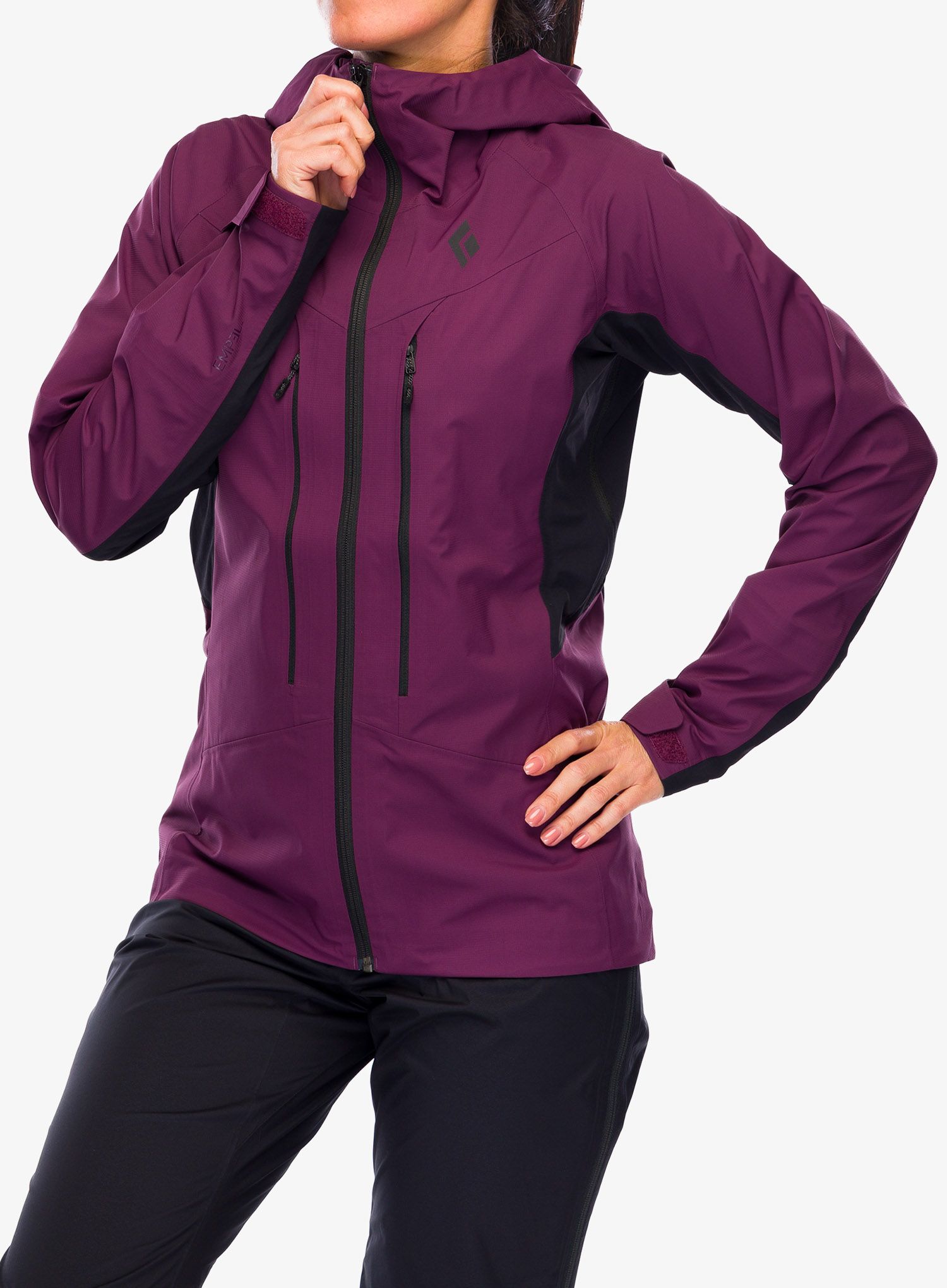 Ženska jakna Black Diamond Dawn Patrol Hybrid Shell - blackberry/black