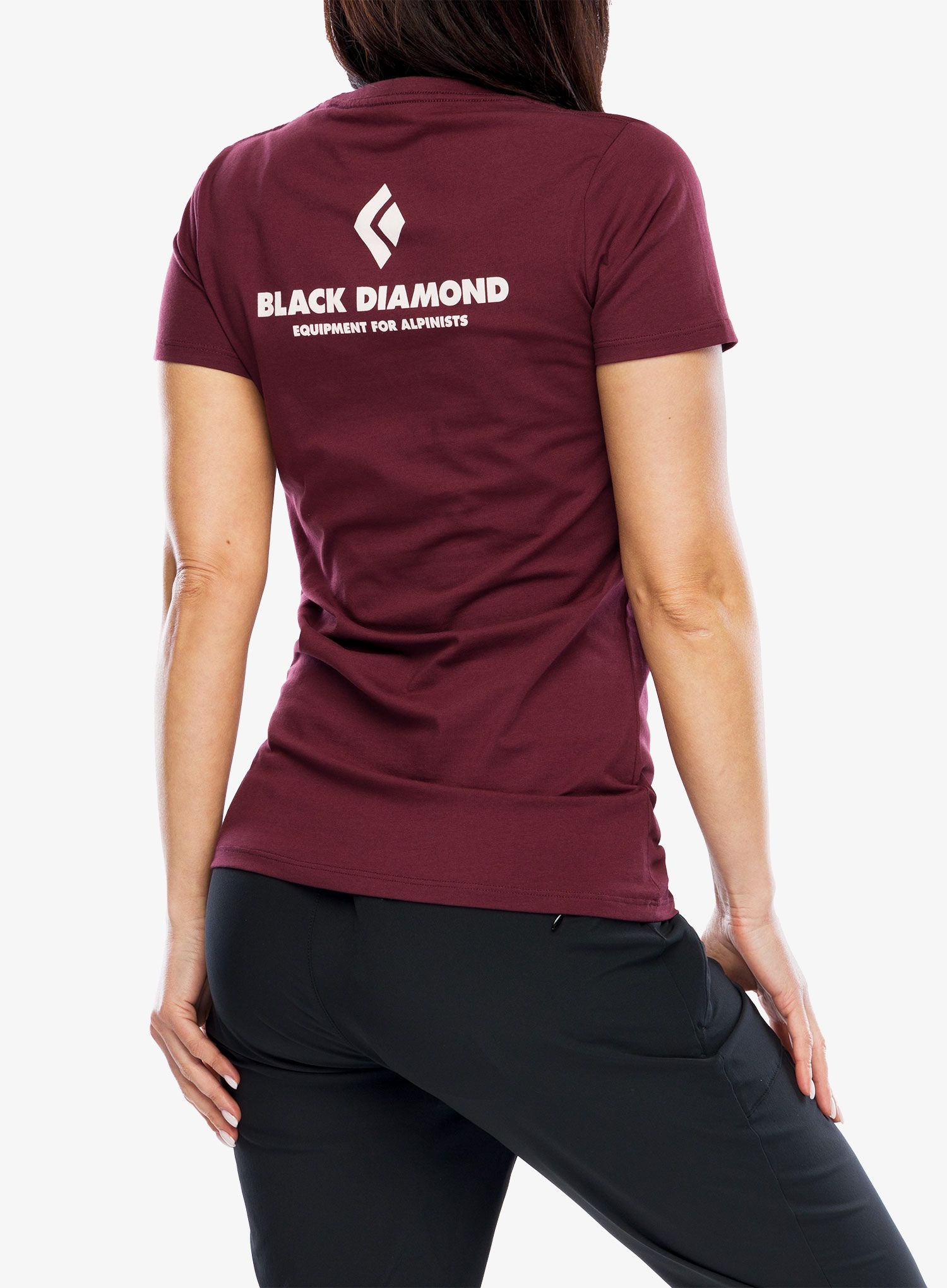 Ženska pamučna majica Black Diamond Equipment For Alpinists SS Tee - burgundy