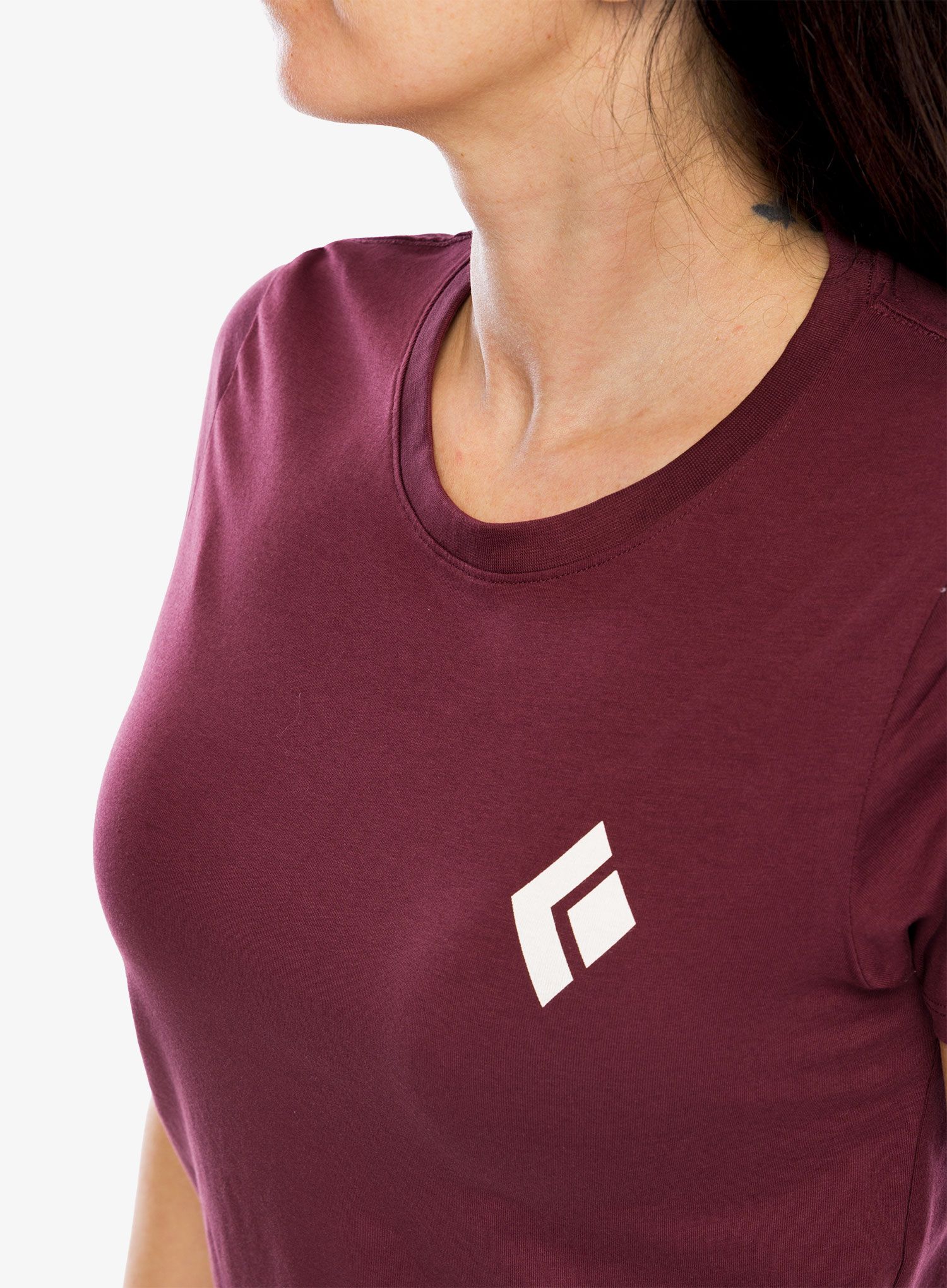 Ženska pamučna majica Black Diamond Equipment For Alpinists SS Tee - burgundy