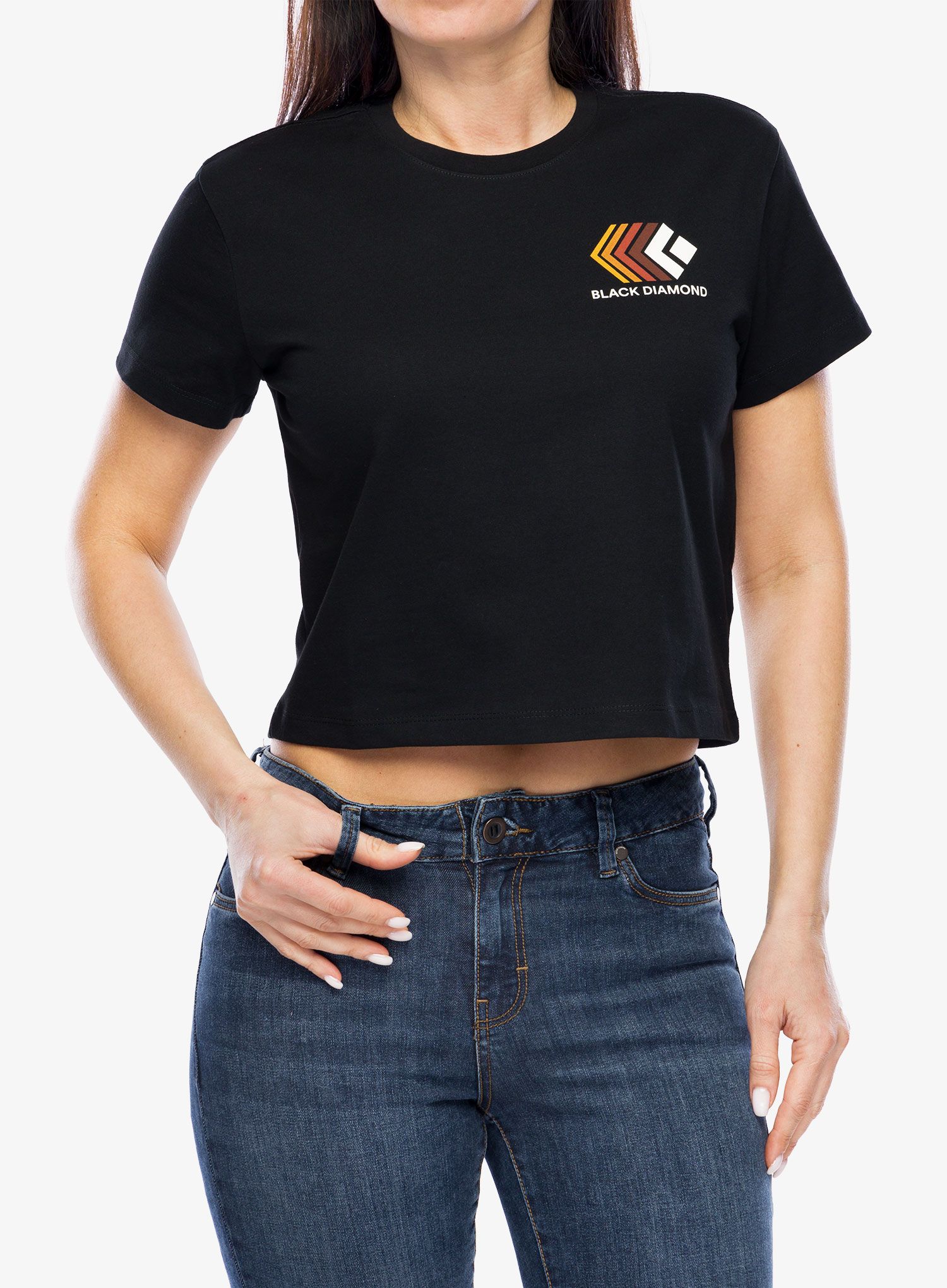 Ženska majica s tiskom Black Diamond Faded Crop SS Tee - black